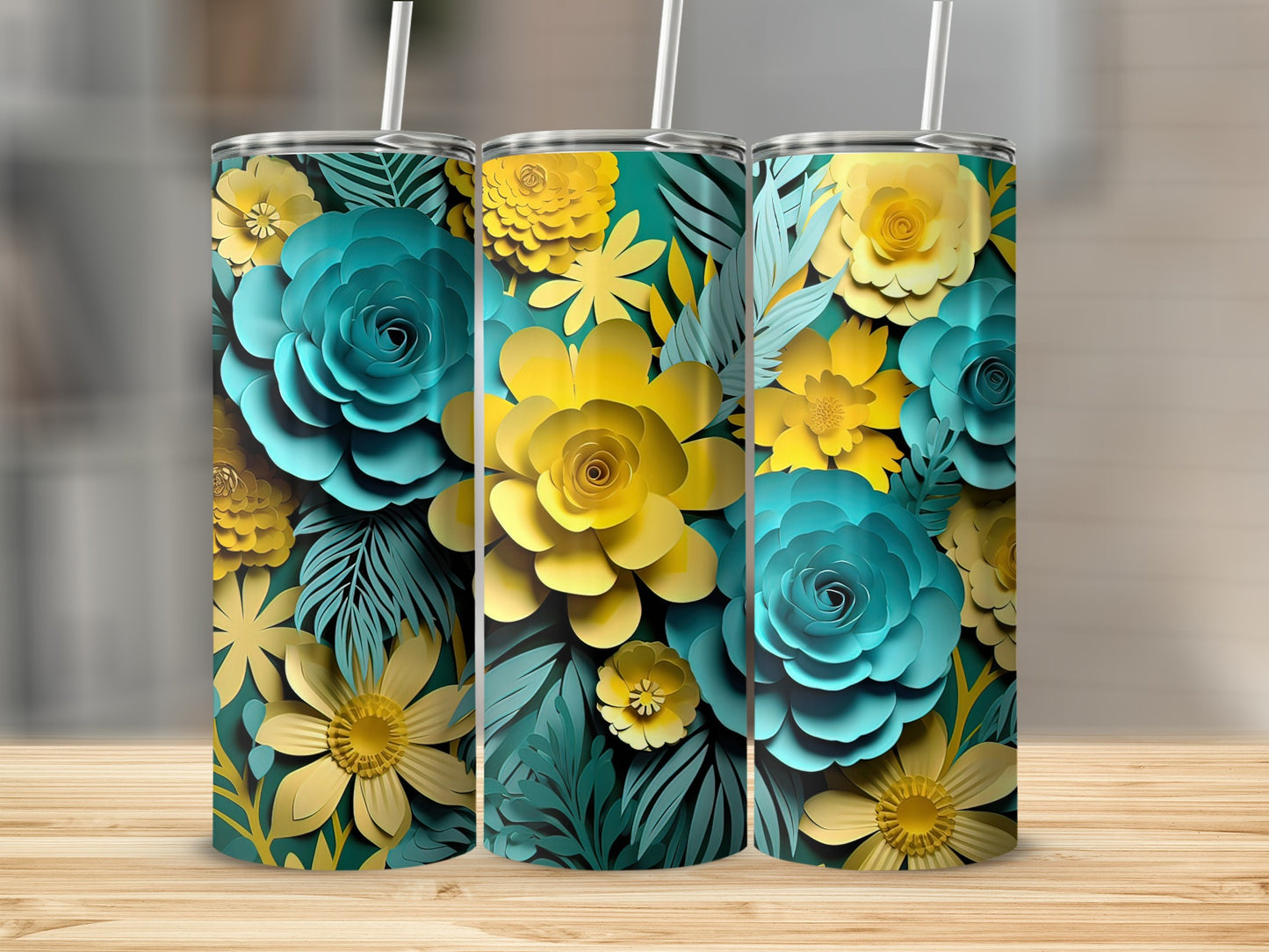 Vibrant Floral Pattern Tumbler for Everyday Use