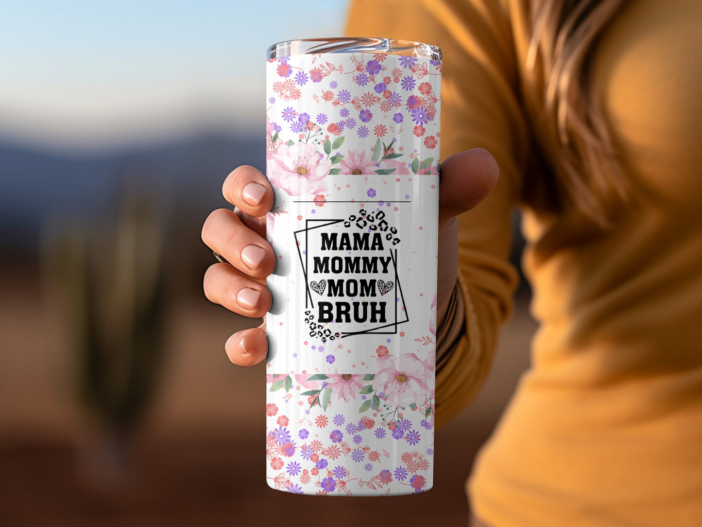 Mama Mommy Mom Bruh Flower Patterned Drinkware