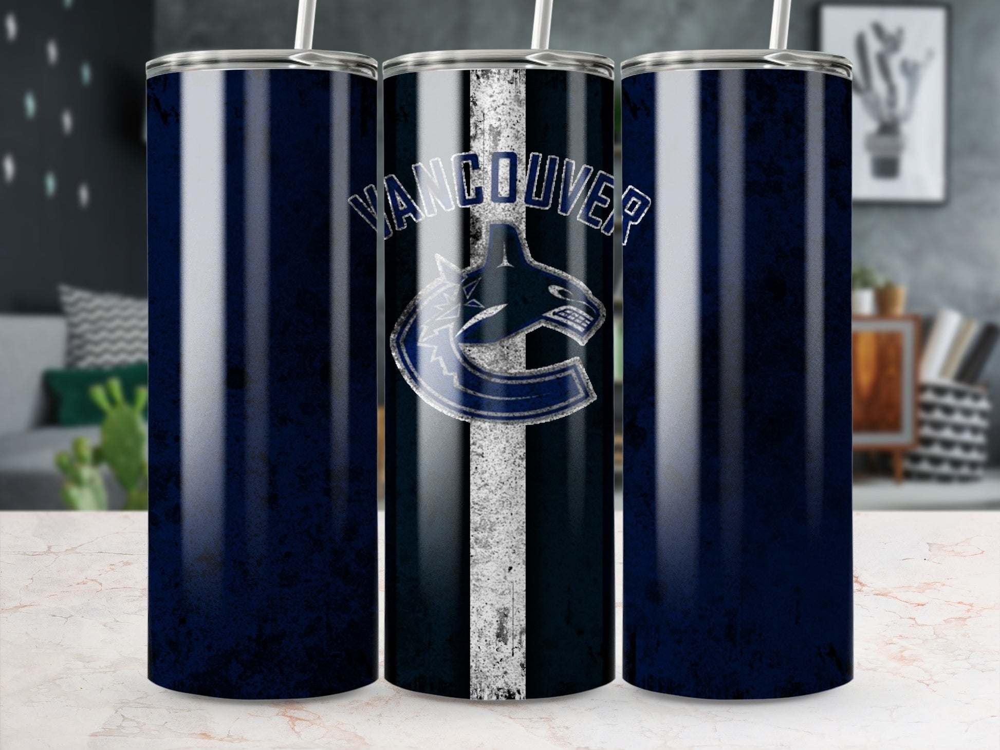 Vancouver Canucks Blue and Silver Tumbler Cup
