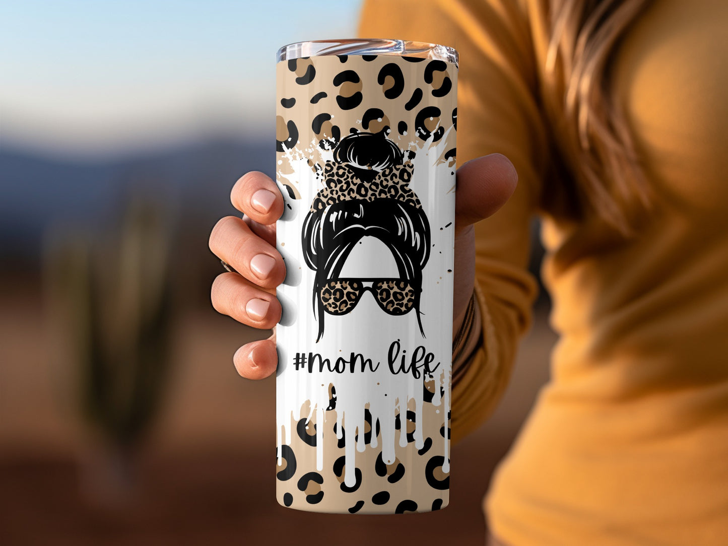 Leopard Print Mom Life Tumbler for Busy Moms