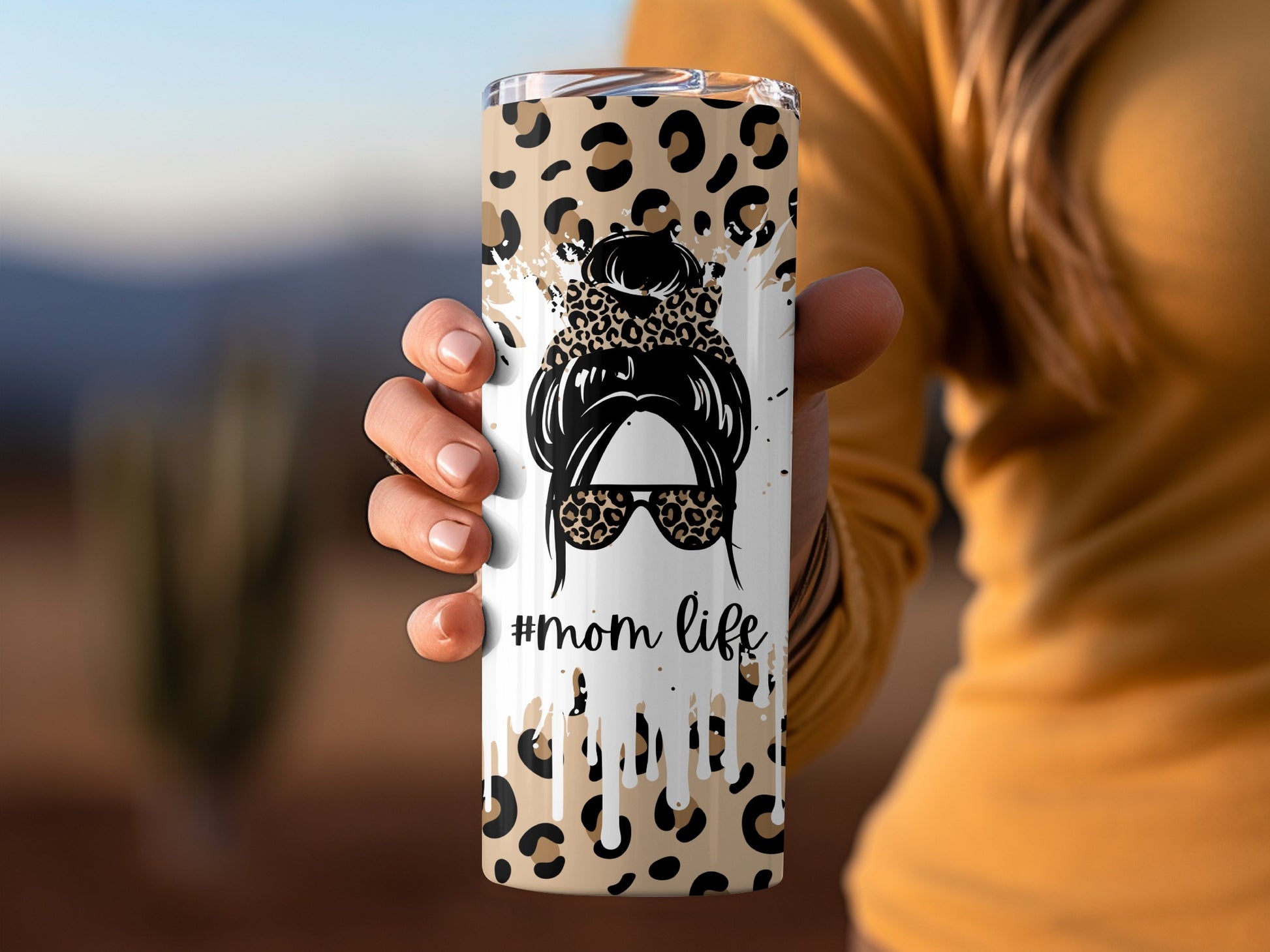 Leopard Print Mom Life Tumbler for Busy Moms