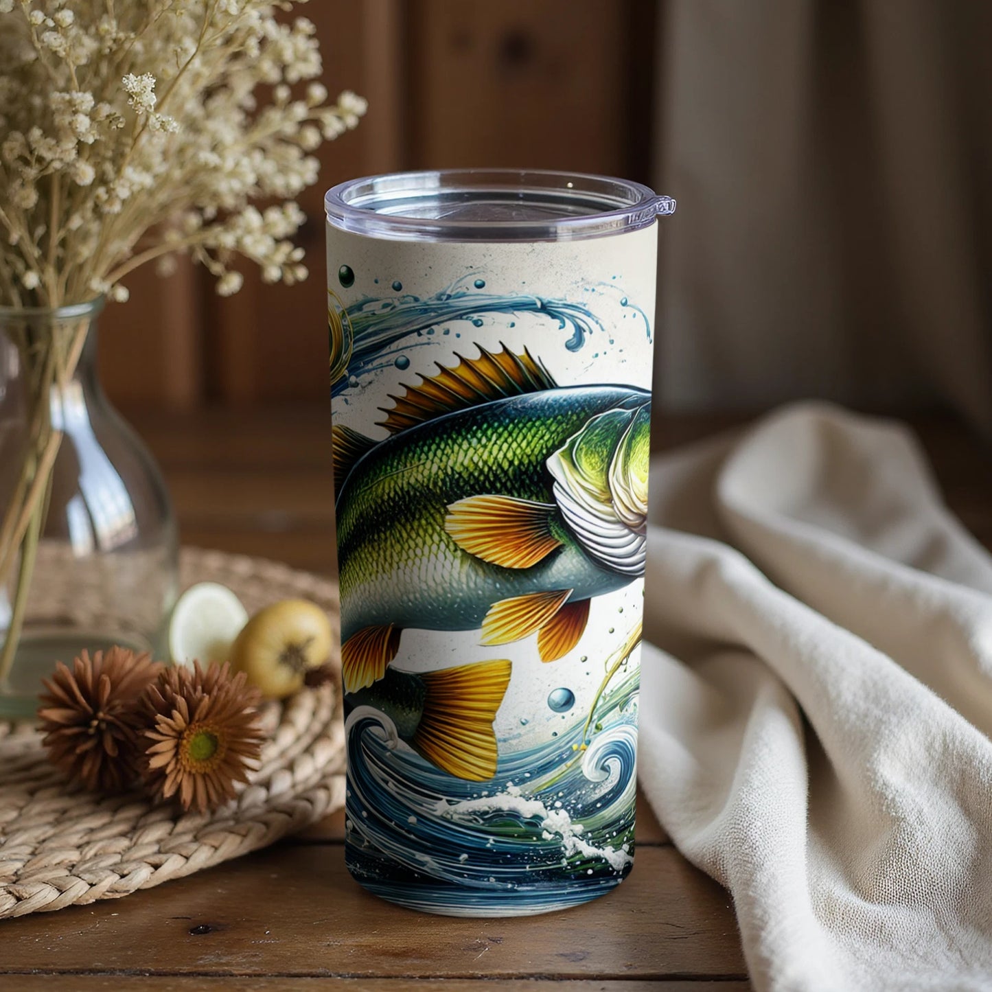 Colorful Fish and Water Design Insulated Tumbler
