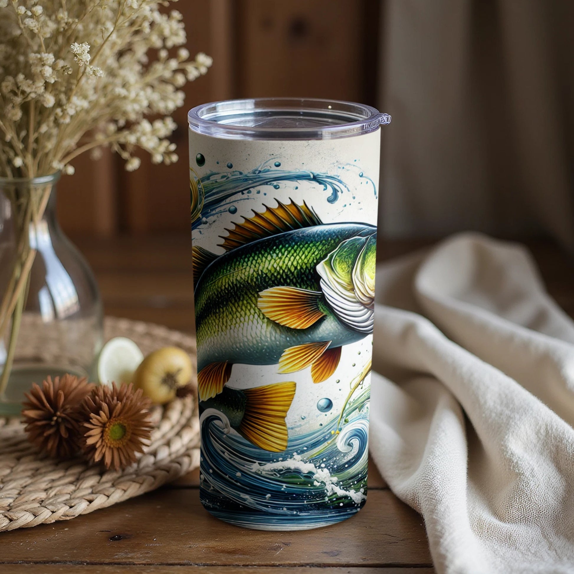 Colorful Fish and Water Design Insulated Tumbler