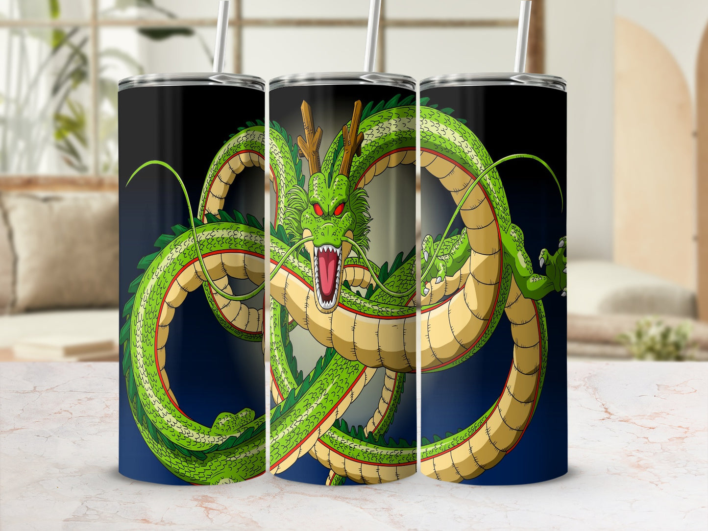 Mythical Green Dragon Design Stainless Steel Tumbler
