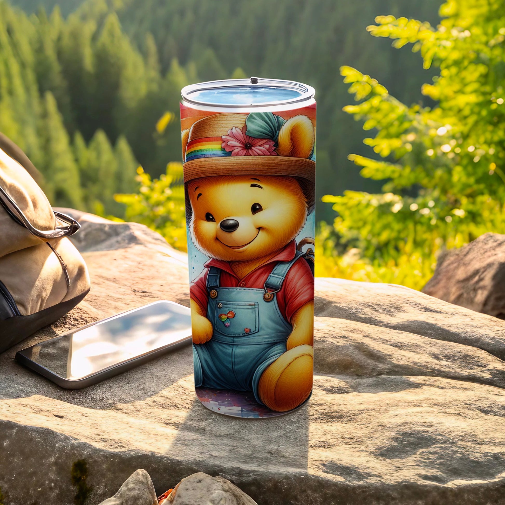 Adorable Bear with Hat Design Insulated Tumbler