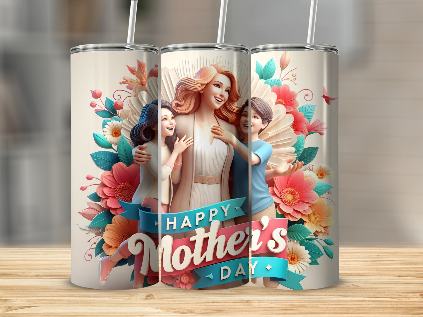 Happy Mother's Day Floral Art Insulated Tumbler Product