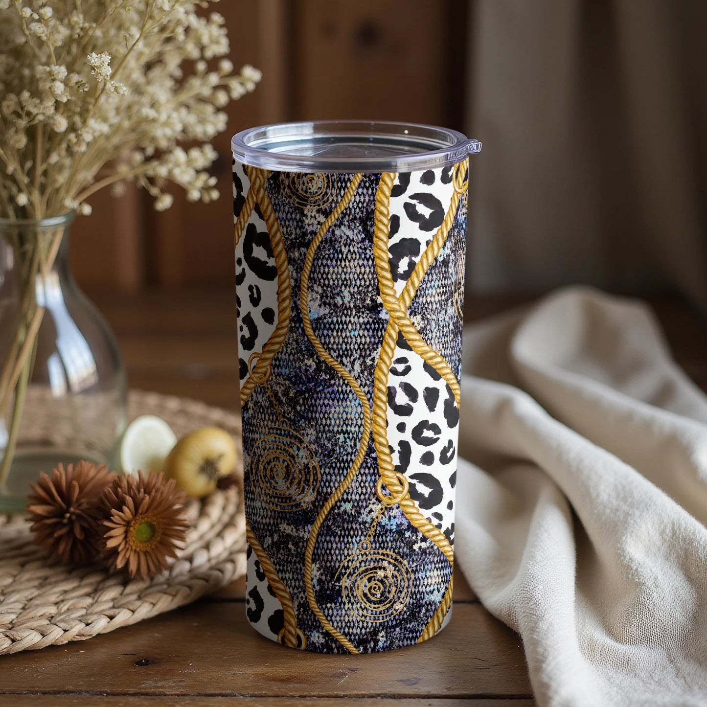 Stylish Abstract Pattern Insulated Tumbler for Beverages