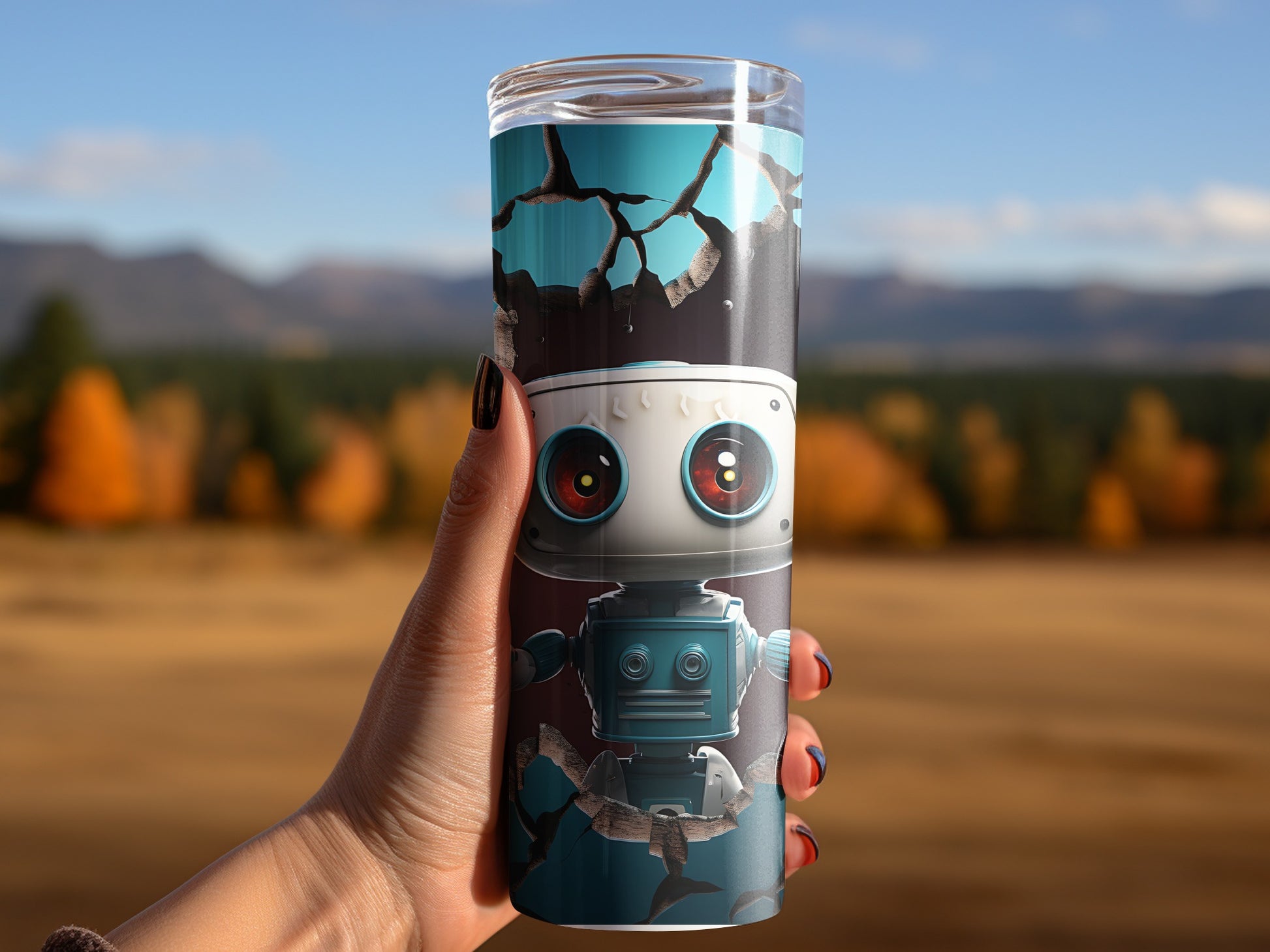 Cute Robot Design Travel Mug for Coffee Lovers