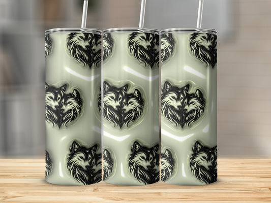Wolf Face Design Tall Tumblers Ideal for Beverages
