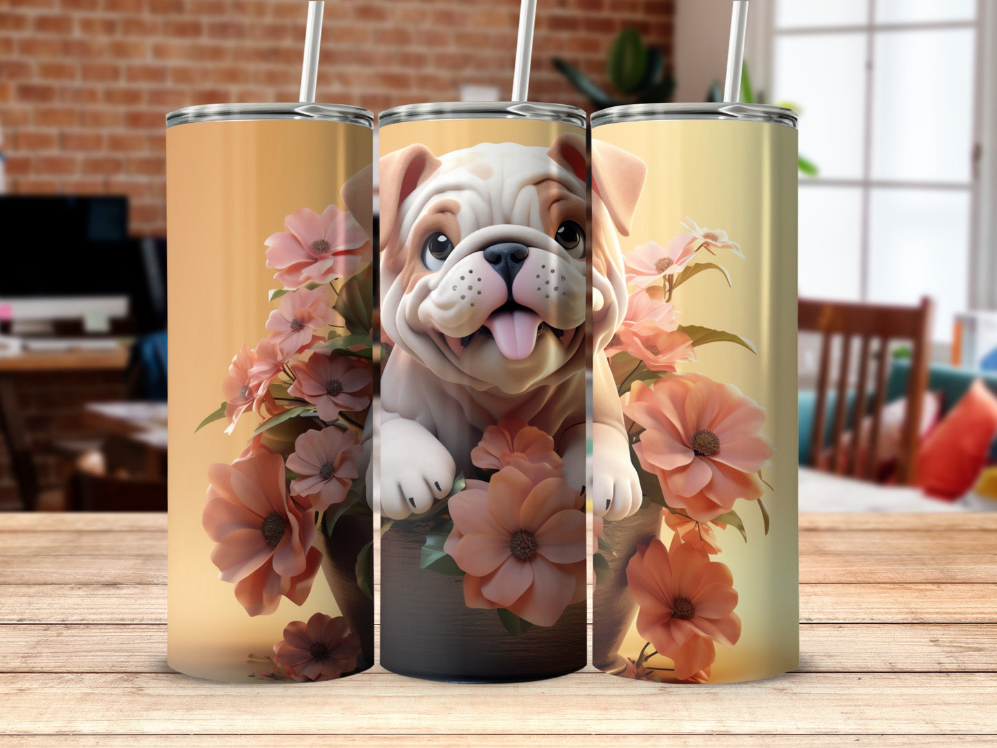 Cute Bulldog Puppy Blossom Flowers Design Tumbler product type
Bulldog puppy
Cute dog
Puppy art
Floral design
Blossom flowers
Pet lover
Dog owner gift
Cartoon bulldog
Animal print
Kawaii dog
Tumbler print
Drink cup
Beverage accessory
Unique tumbler
Gift idea
Adorable pet
Canine graphic
Sweet pup
Floral accent
Spring blossom