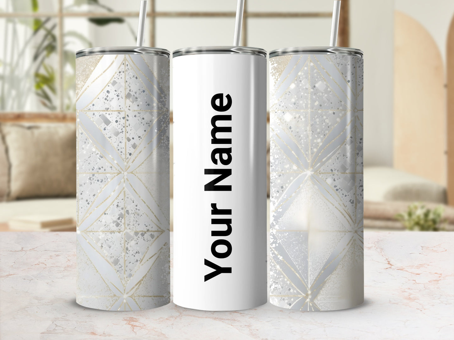 Personalized Geometric Pattern Custom Tumbler for Gifts