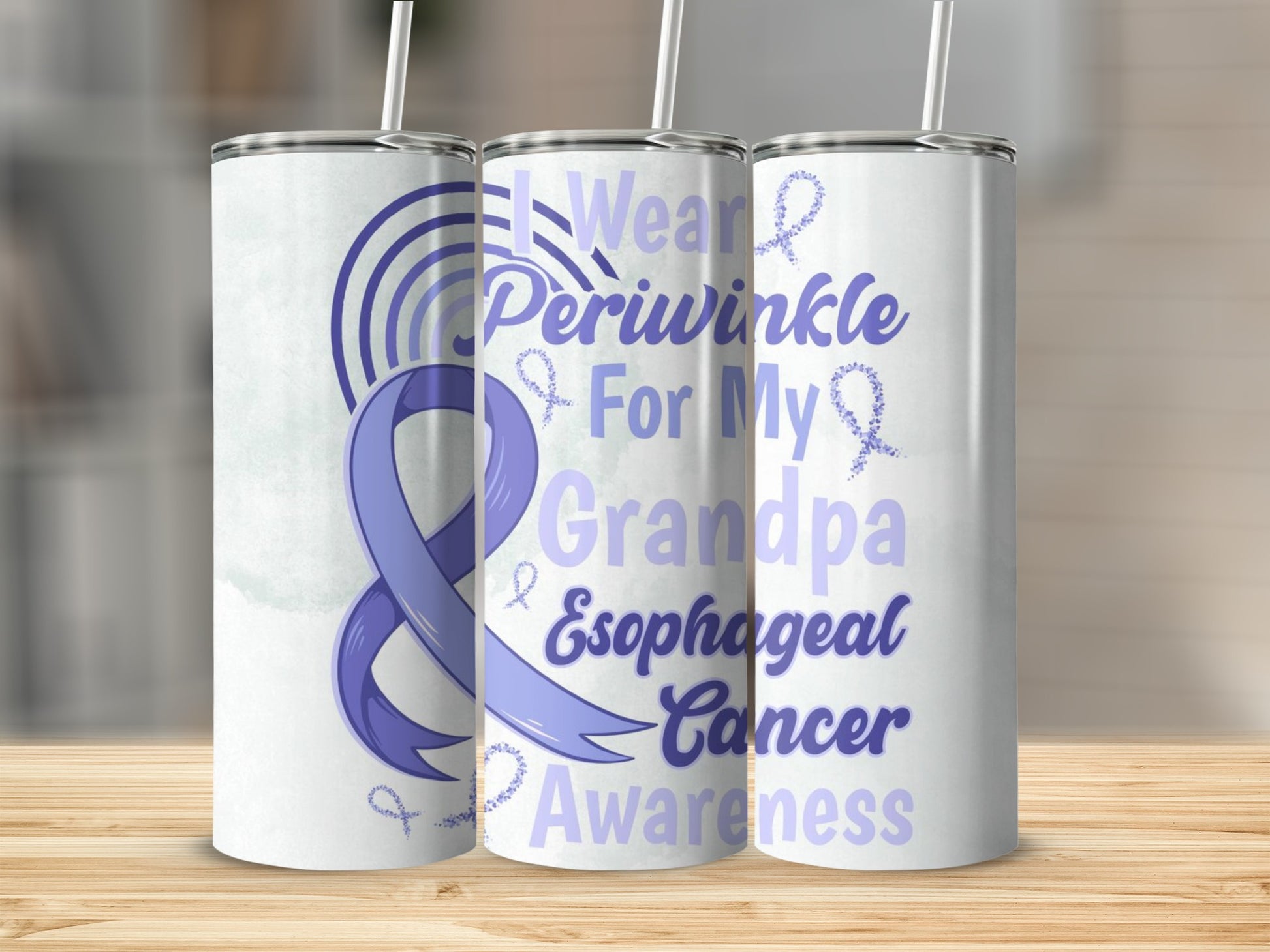 Periwinkle Esophageal Cancer Awareness Tumbler