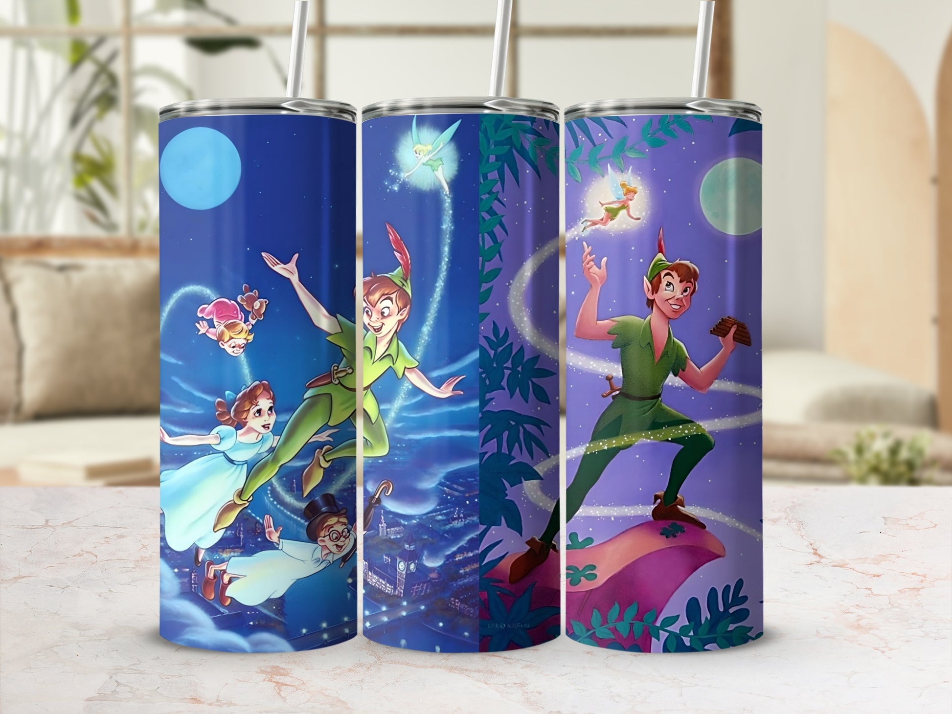 Peter Pan Themed Stainless Steel Tumbler Cup
