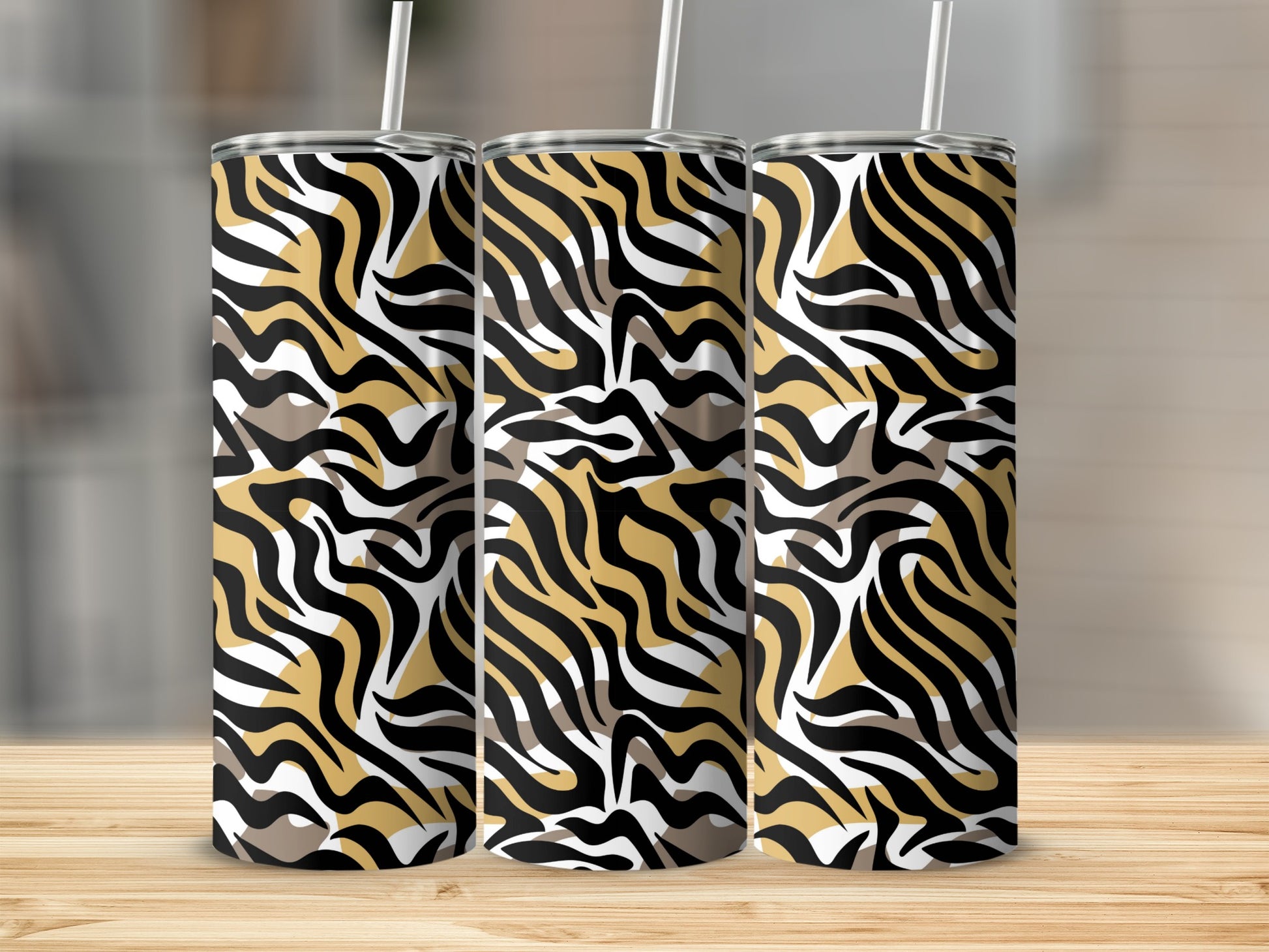Stylish Zebra Stripe Design Tumbler Perfect for Any Drink