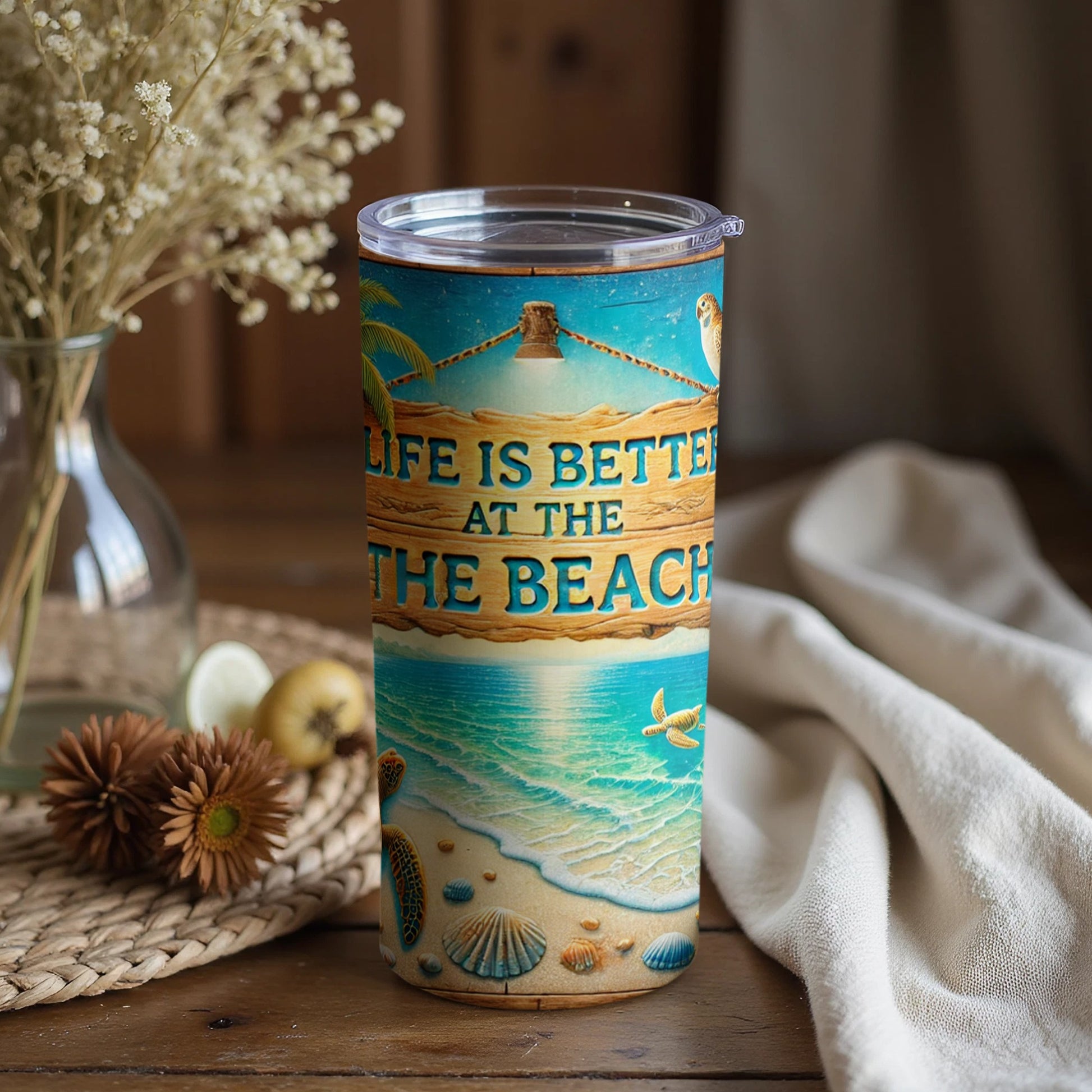 Life Is Better At The Beach Travel Tumbler Cup