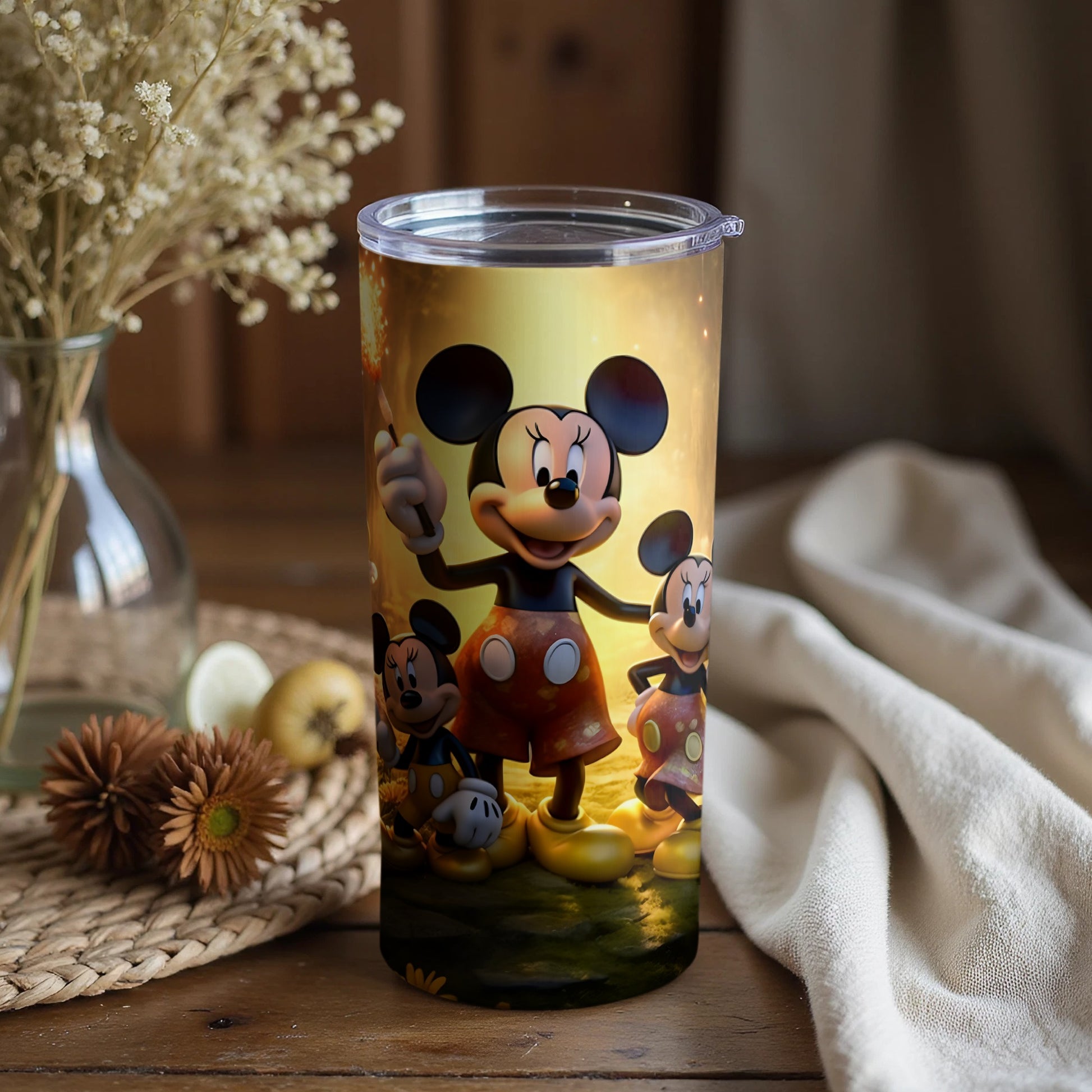 Colorful Mickey Mouse and Friends Travel Tumbler