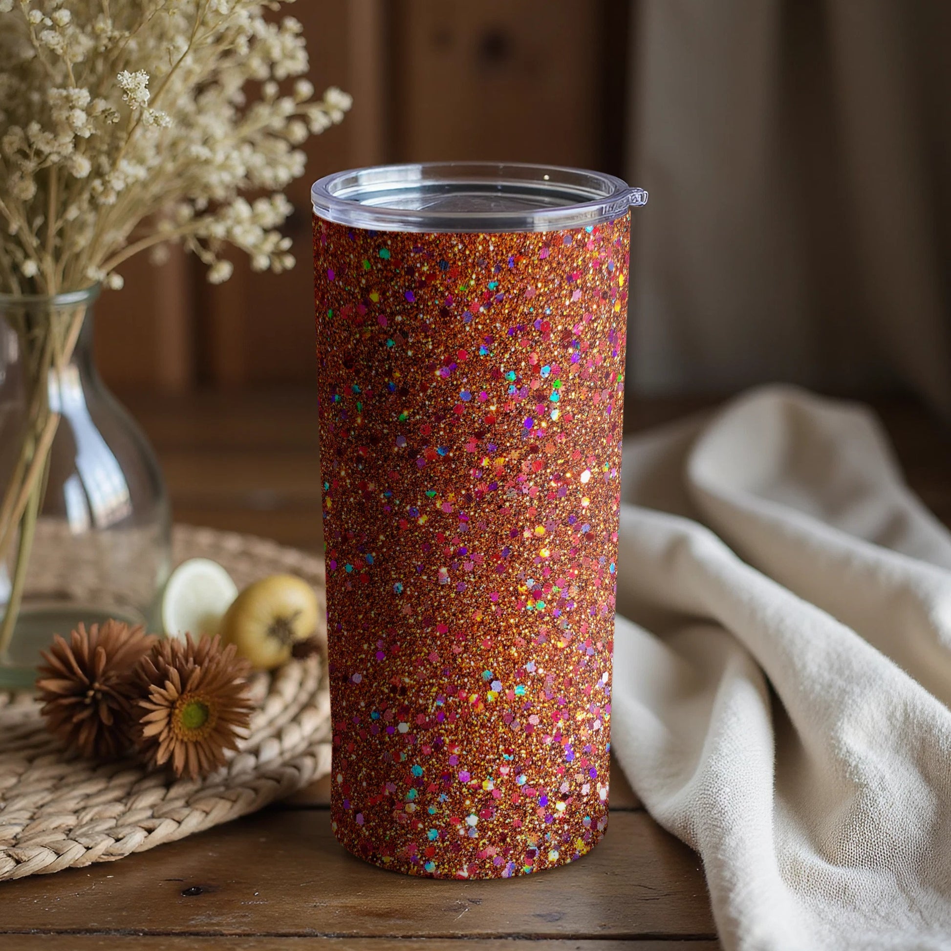 Sparkling Multicolor Glitter Insulated Tumbler