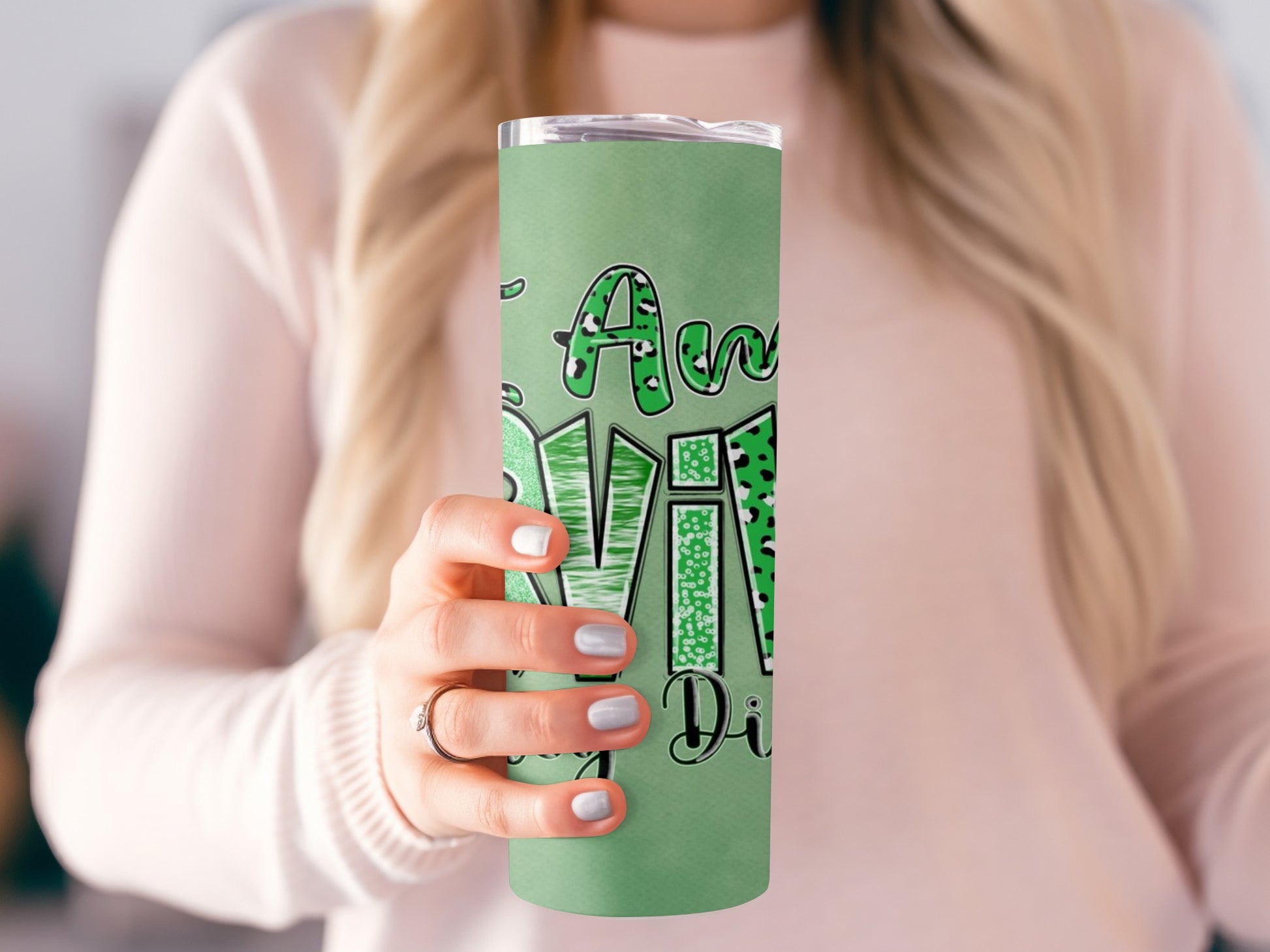 Always Swiv Green Graphic Design Tumbler Cup