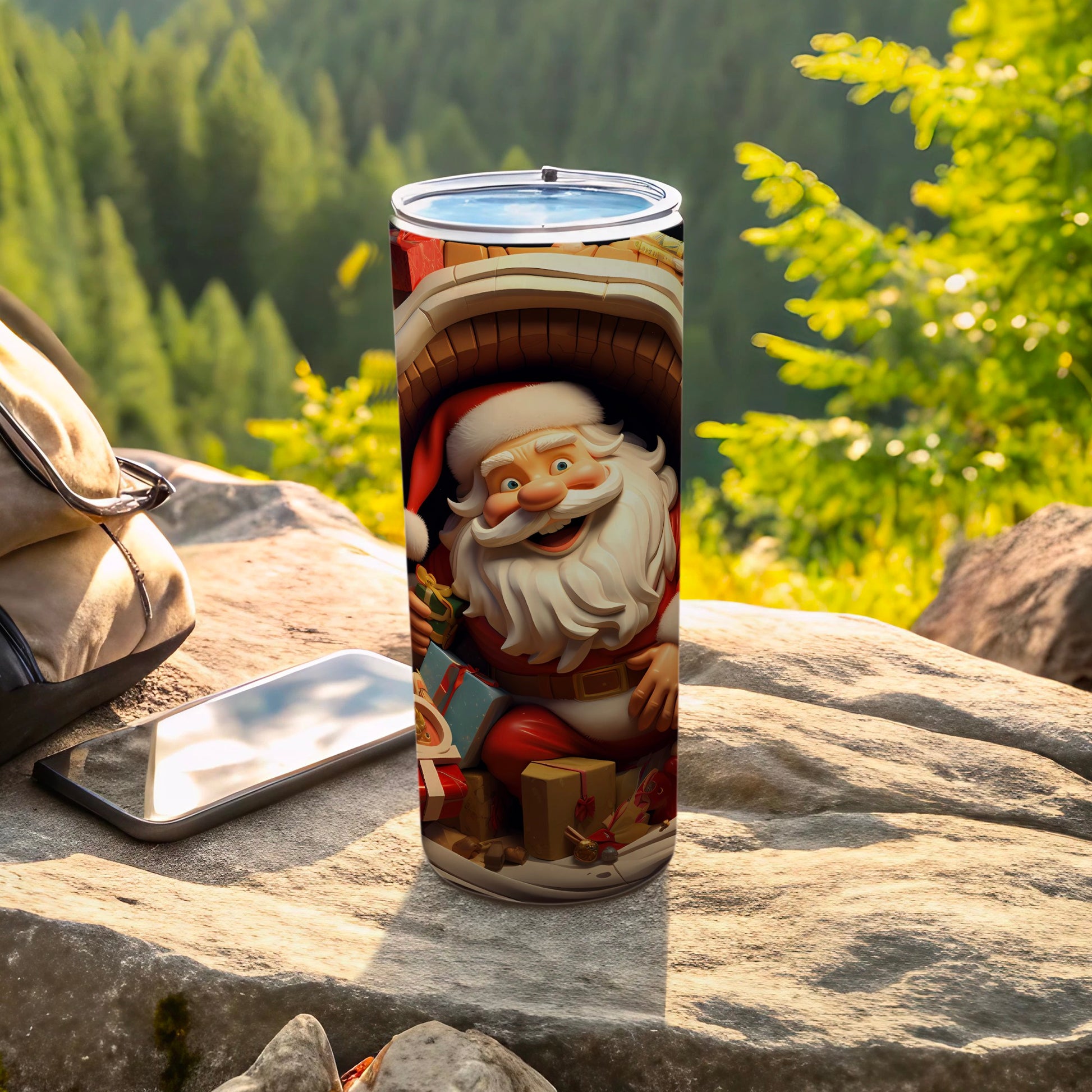 Festive Santa Claus Themed Holiday Tumbler Product