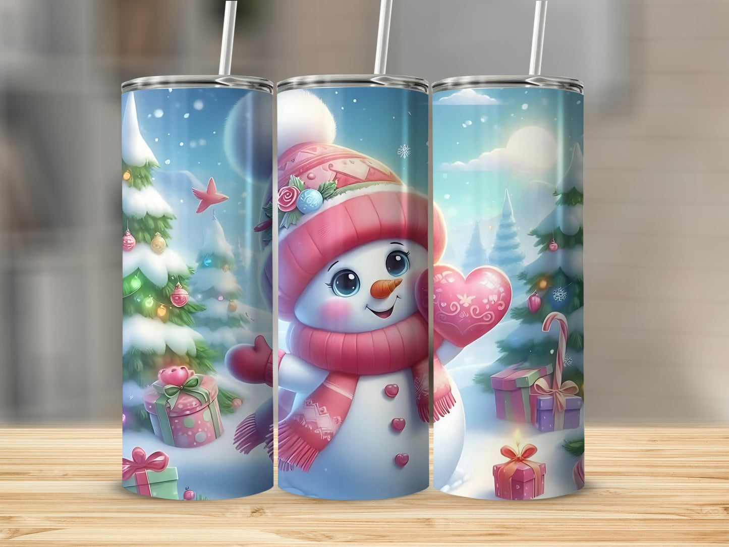 Cute Snowman Winter Wonderland Scene product