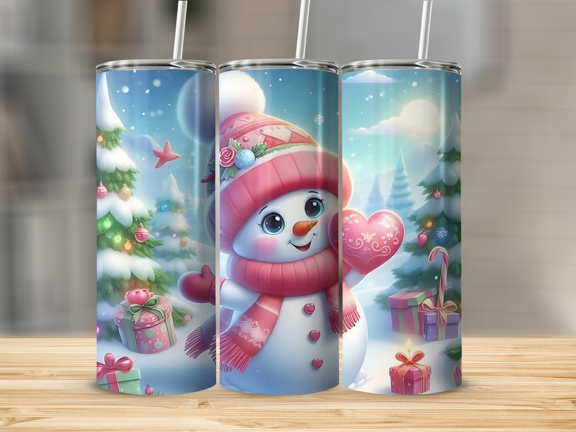 Cute Snowman Winter Wonderland Scene product