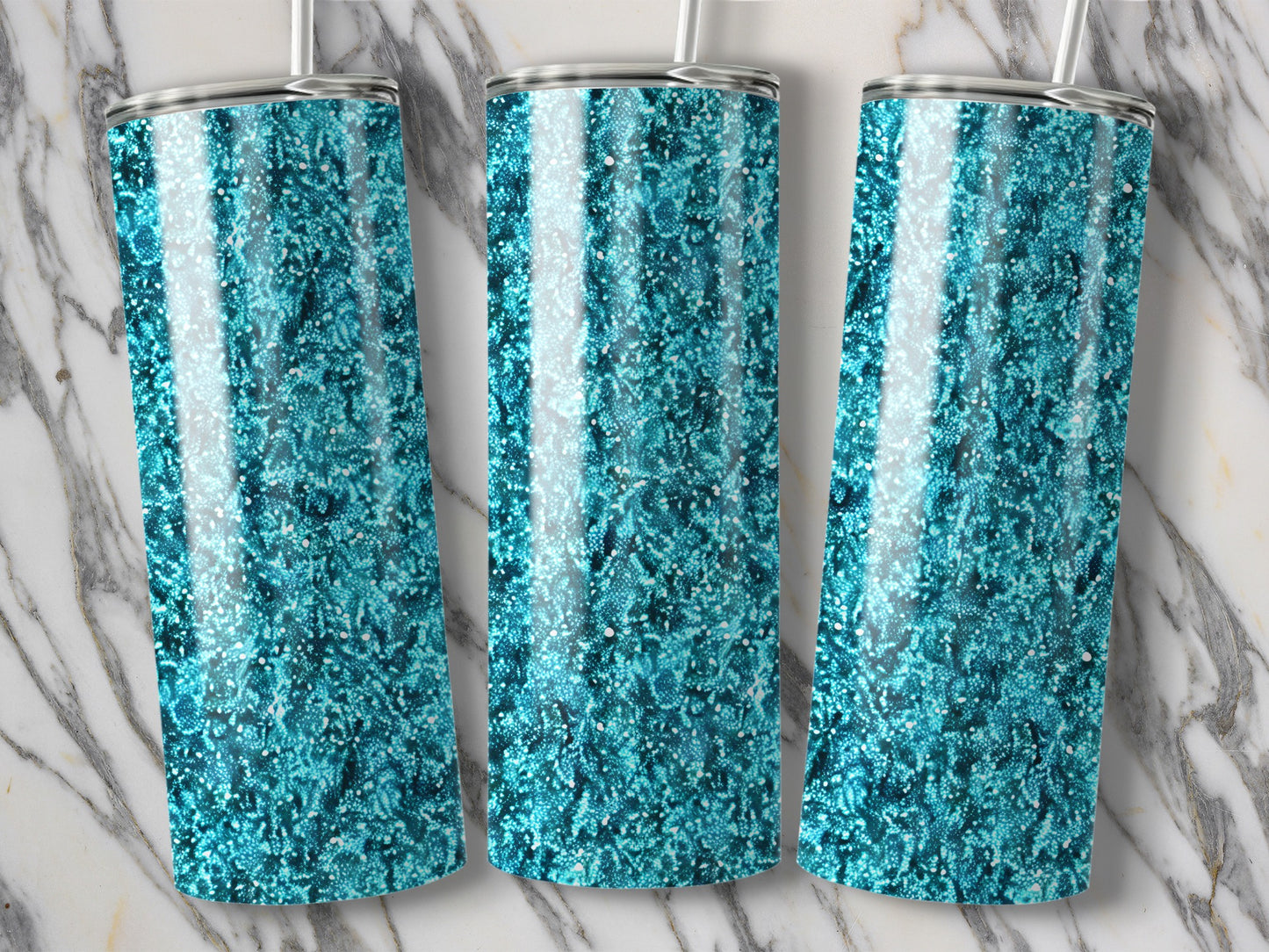 Sparkling Blue Glitter Tumbler for Everyday Use