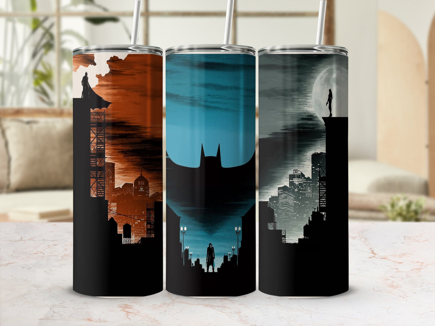 Gotham City Superhero Villain Silhouettes Tumbler product type