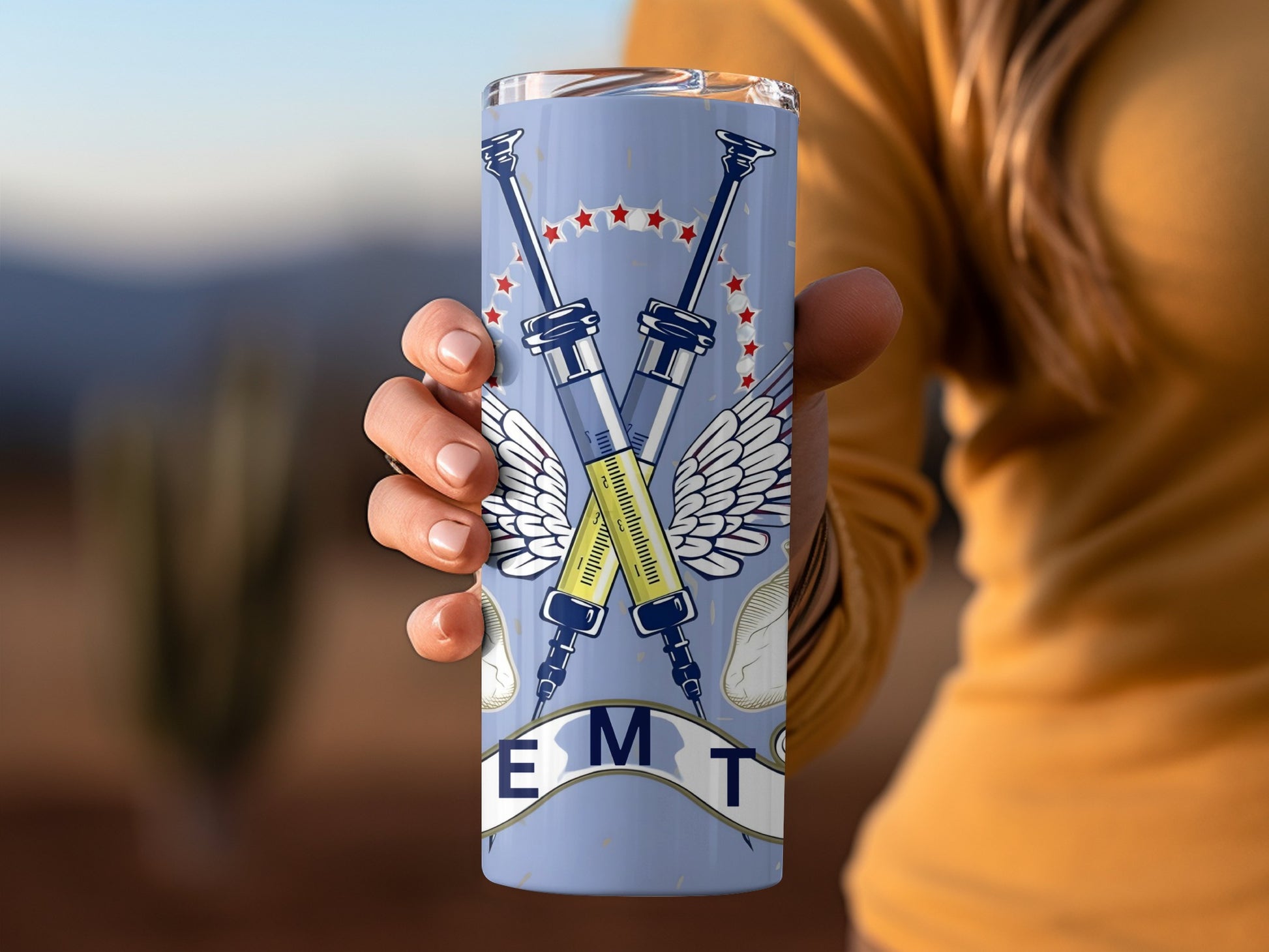 EMT Medical Syringe Wings Design Tumbler Cup