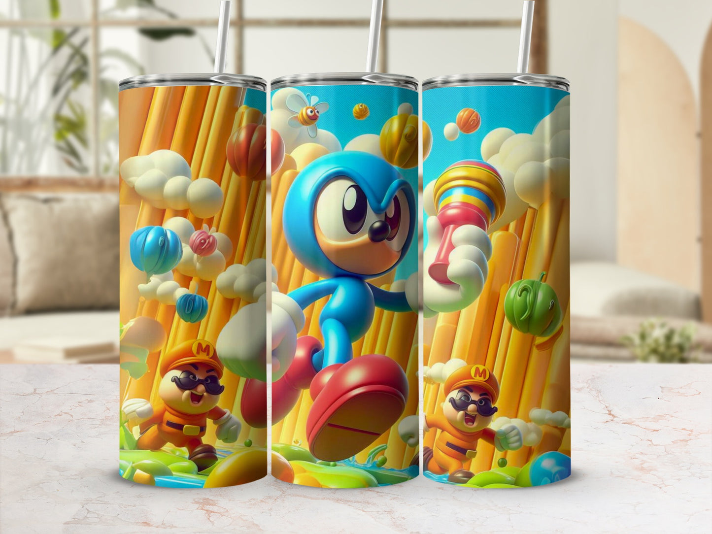 Colorful game character artwork tumbler product