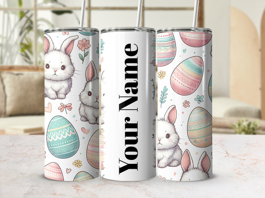 Cute Bunny and Easter Egg Personalized Tumbler