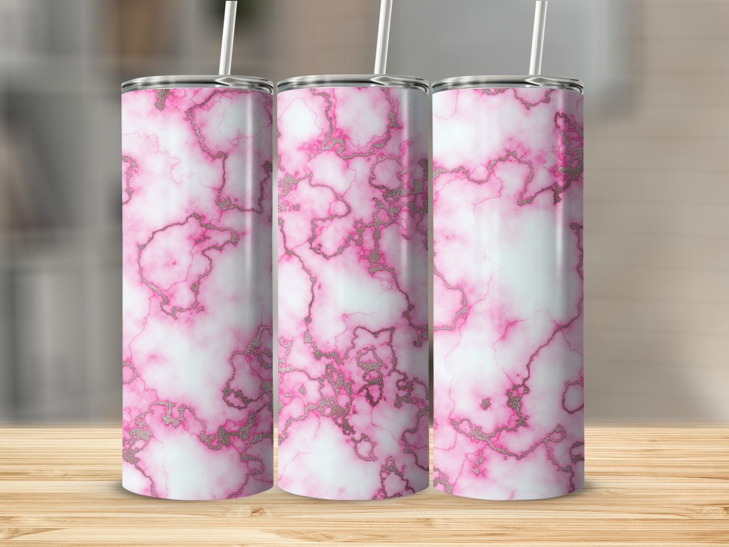 Marble Pink White Gold Veins Decorative Pattern Tumblers