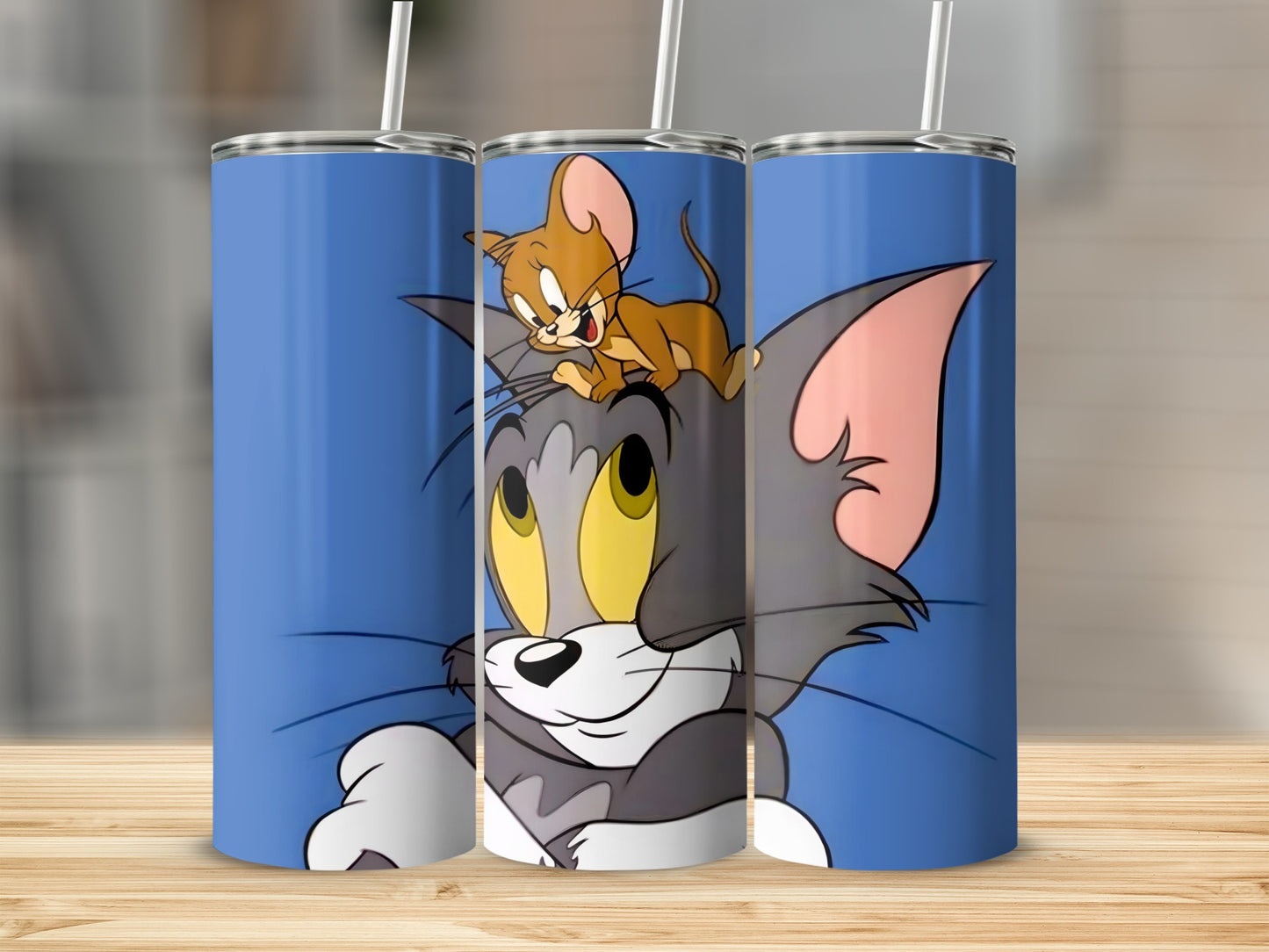 Cute Cartoon Characters Blue Tumbler