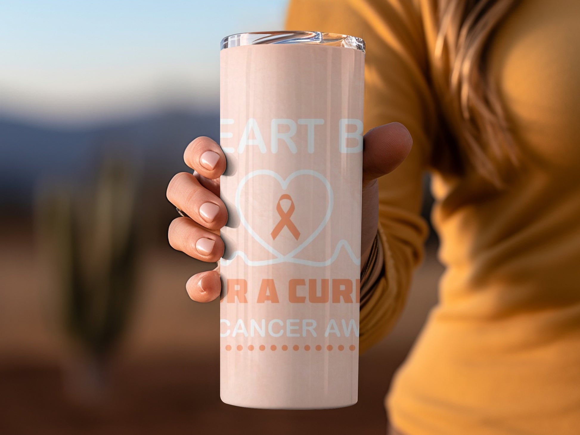 Heart Beat Find A Cure Cancer Awareness Tumbler