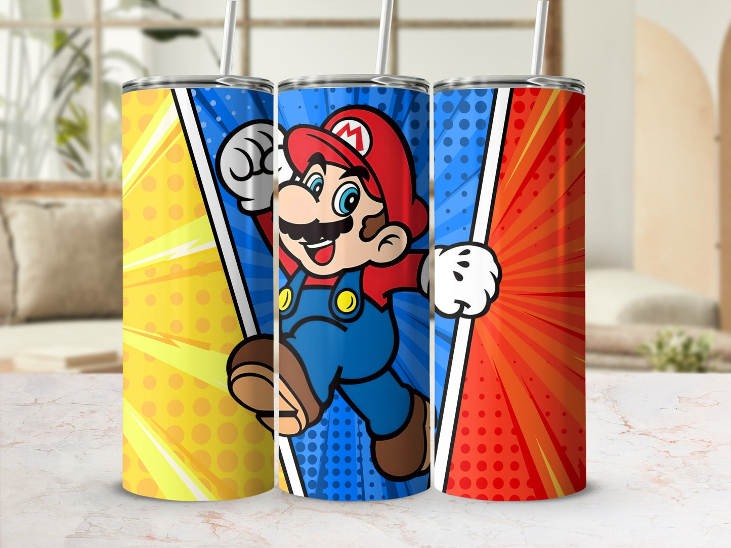 Vibrant Heroic Character Tall Tumbler with Straw