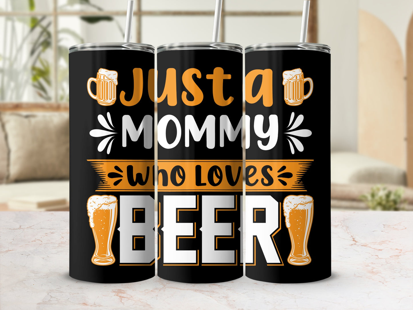 Just a Mommy Who Loves Beer Tumbler Product