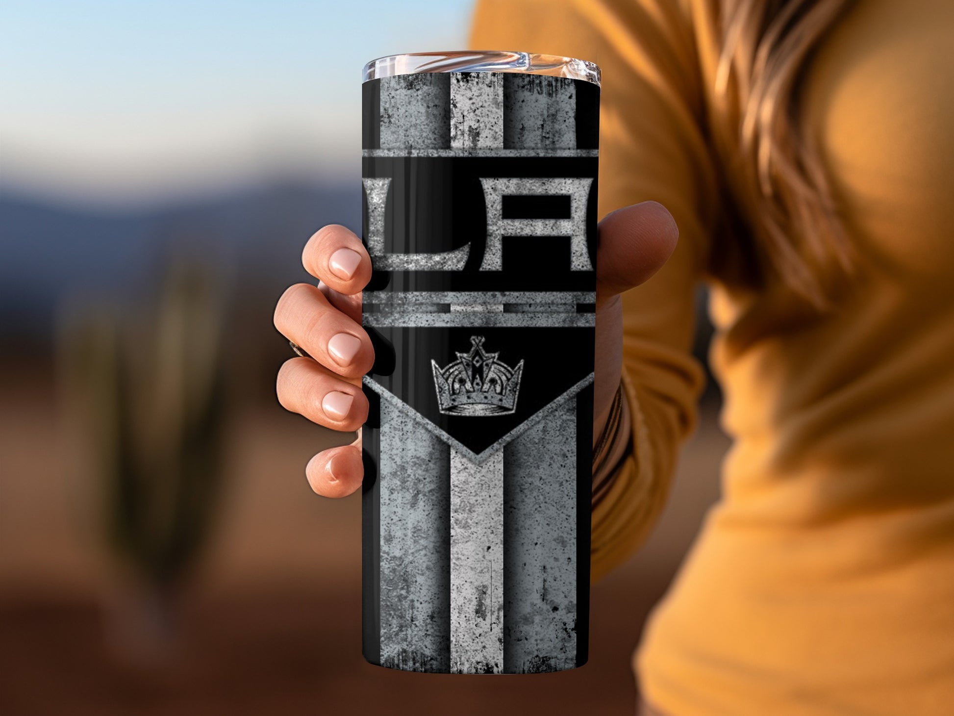 LA Crown Black and Gray Design Tumbler Product