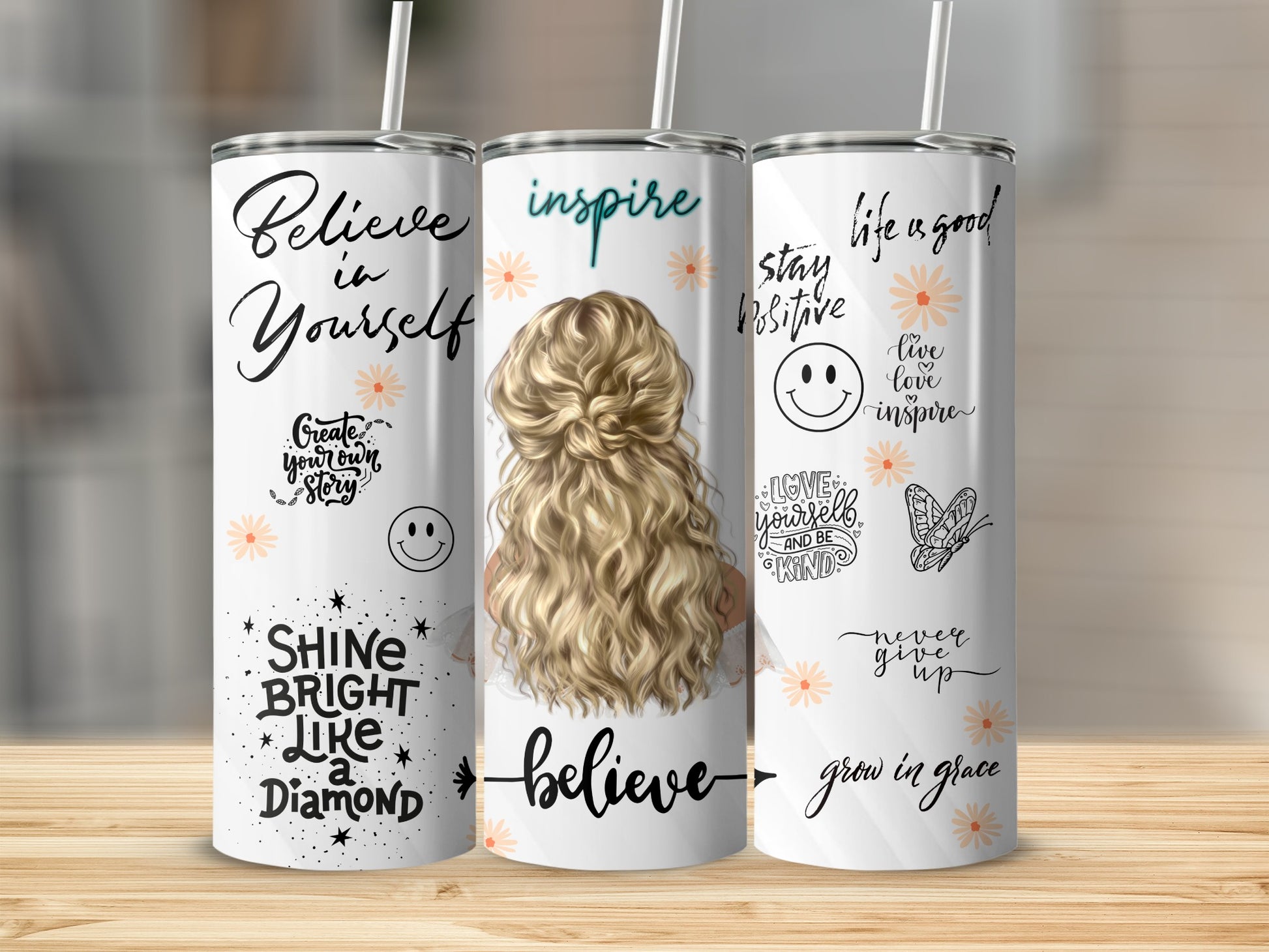 Inspirational Quotes Tumbler Shine Bright Like a Diamond