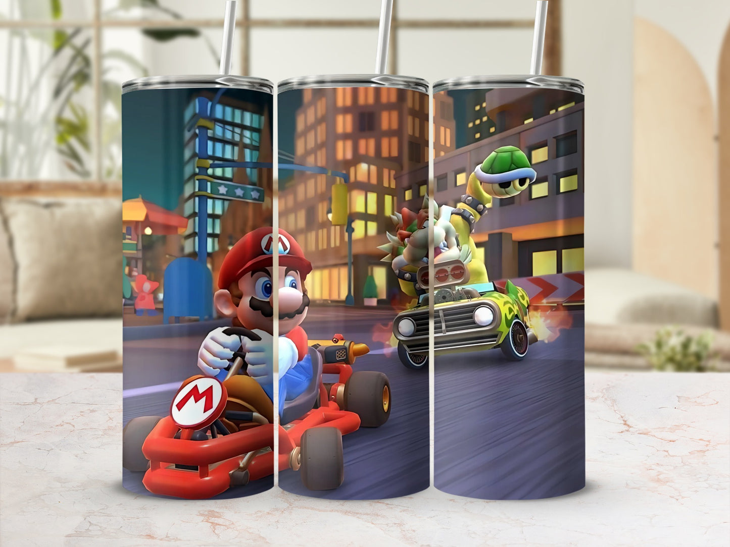 Mario Kart Adventure Printed Tumbler with Characters