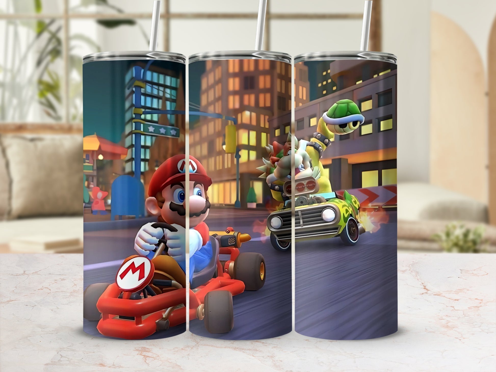 Mario Kart Adventure Printed Tumbler with Characters