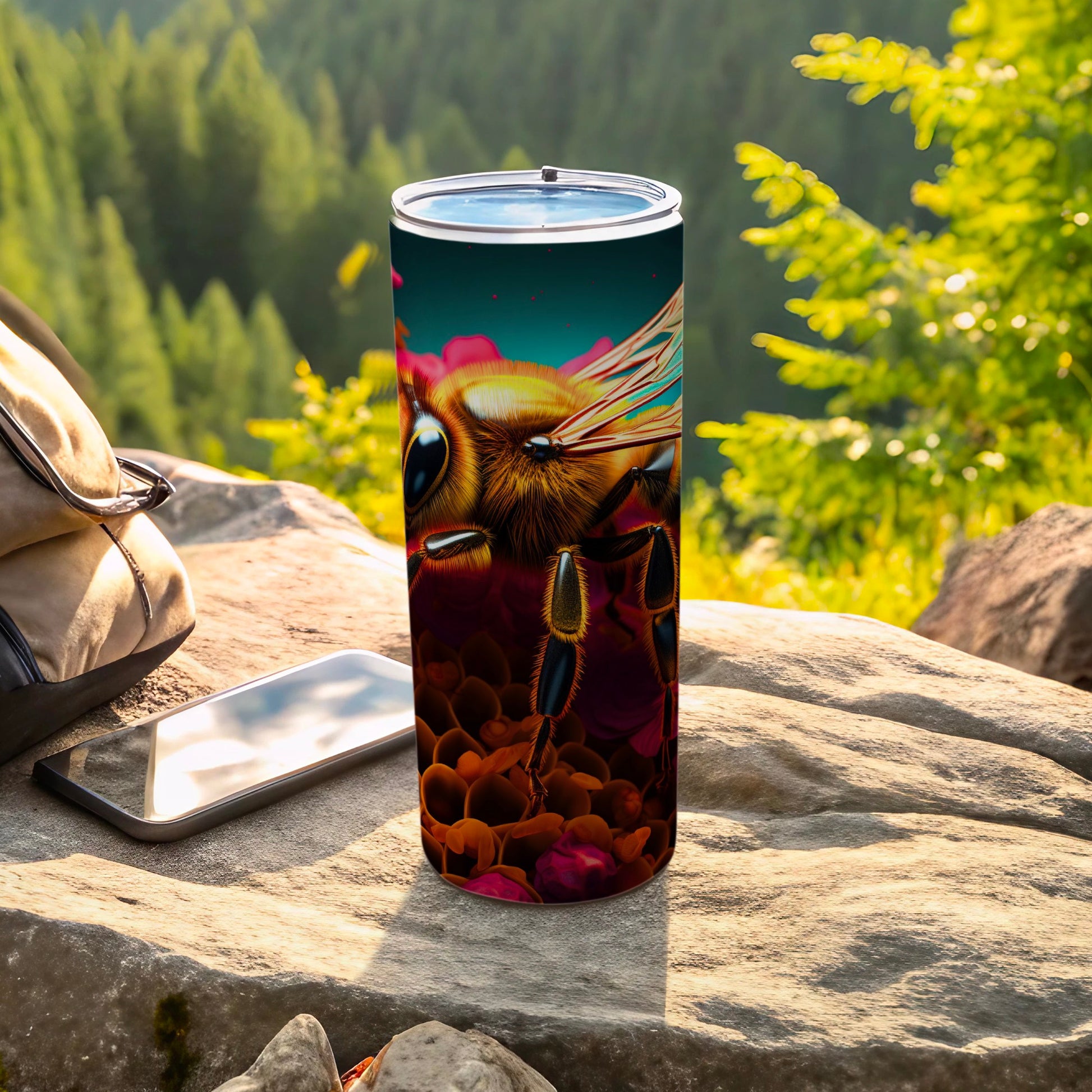 Detailed Bee Design Honeycomb Insulated Tumbler product type