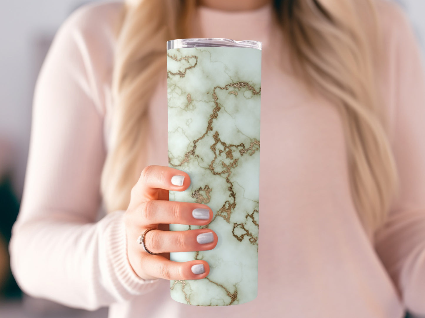 Gold Veins On Ivory Surface Aesthetic Design Tumblers