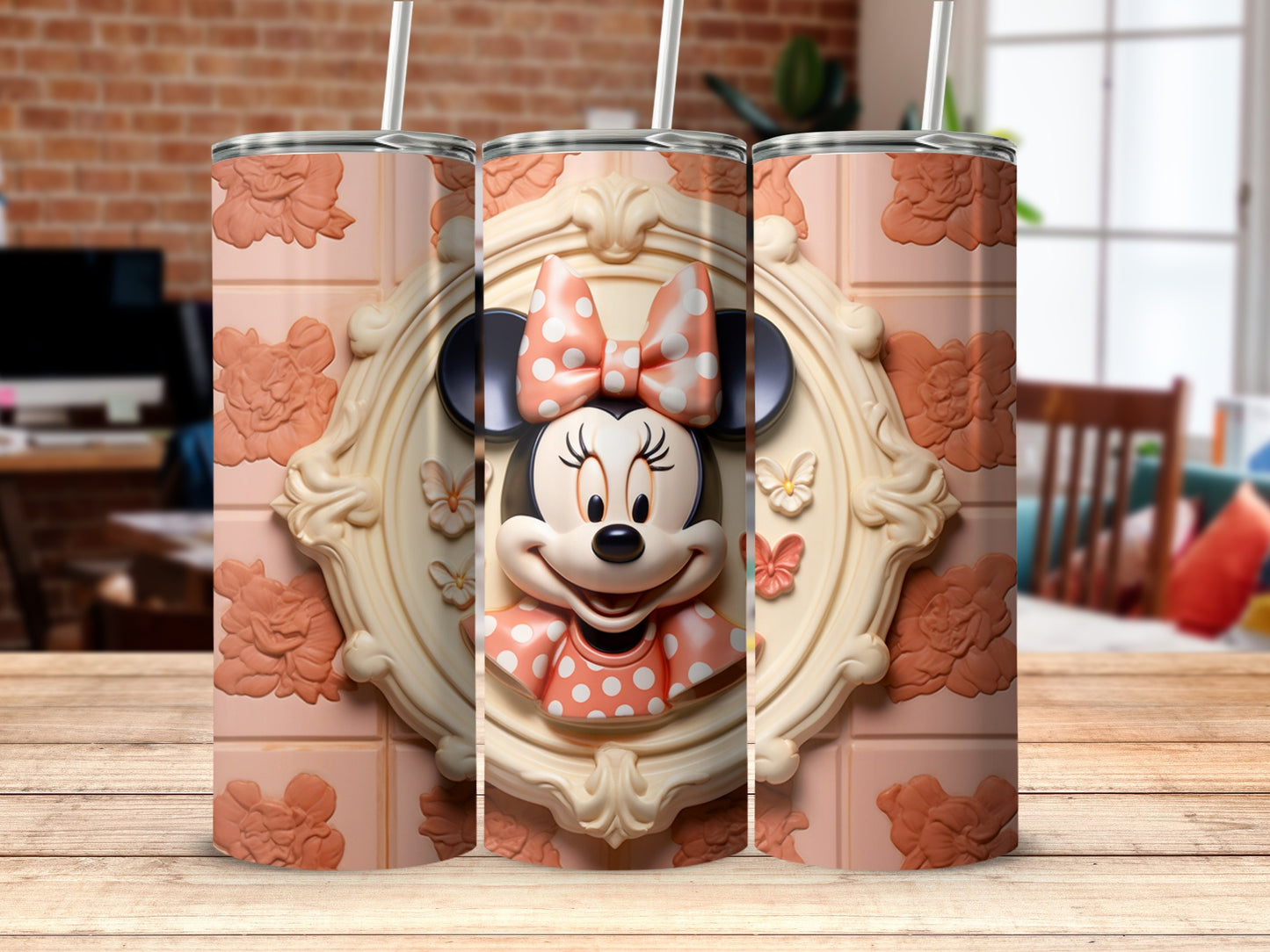 Cute Polka Dot Mouse Design Tall Thin Drinkware