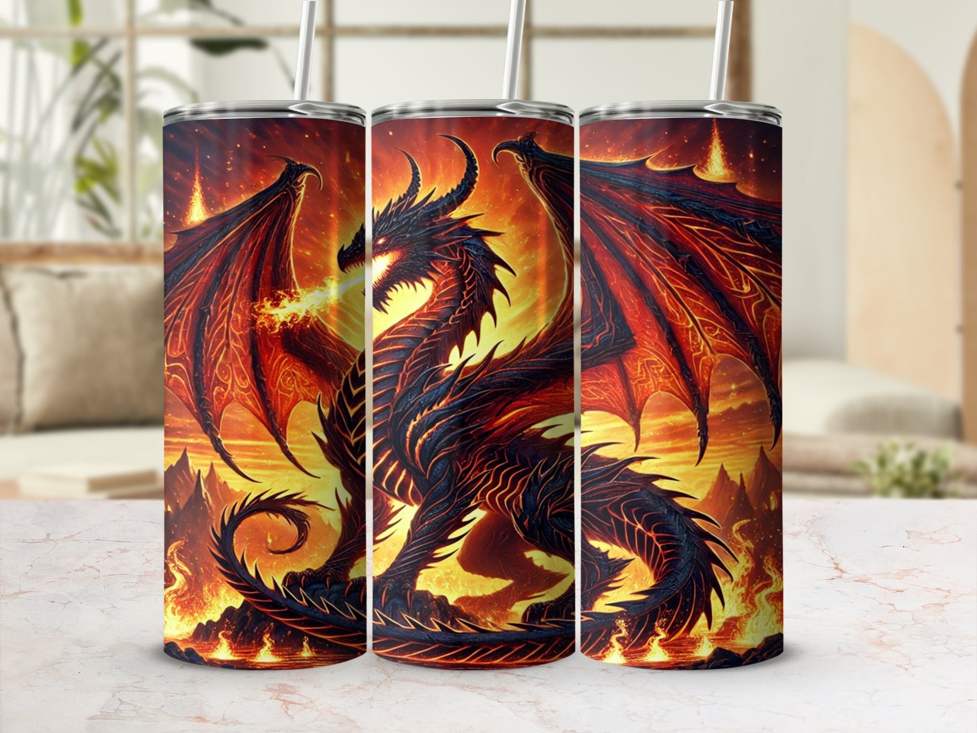 Fiery Dragon Design Insulated Tumbler product