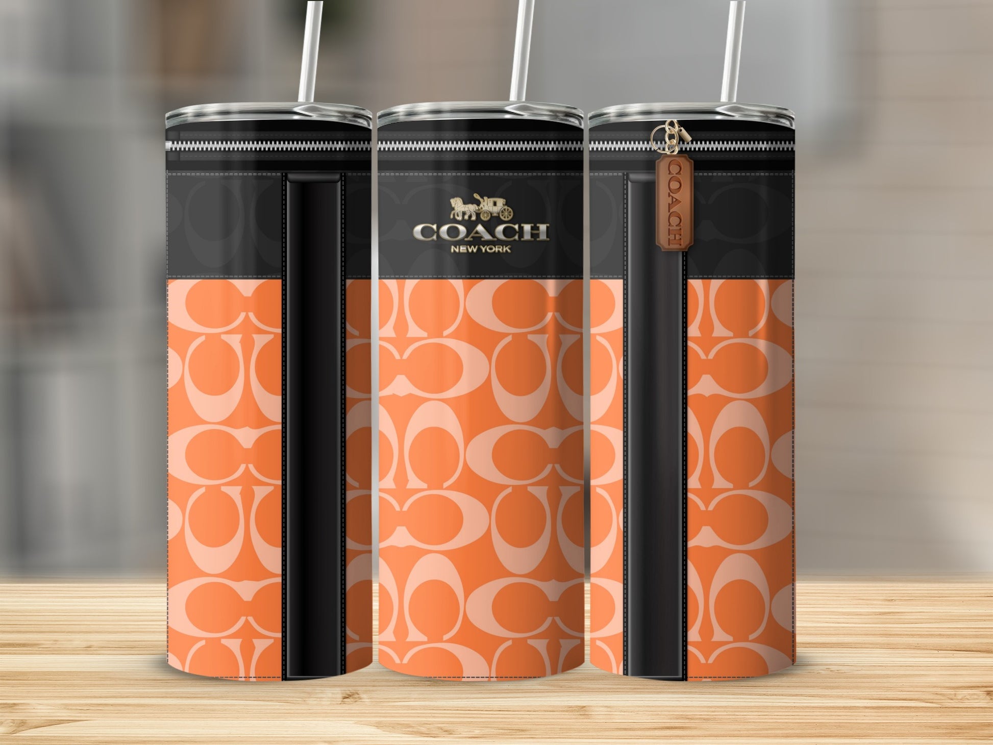 Stylish Coach New York Branded Orange Tumbler