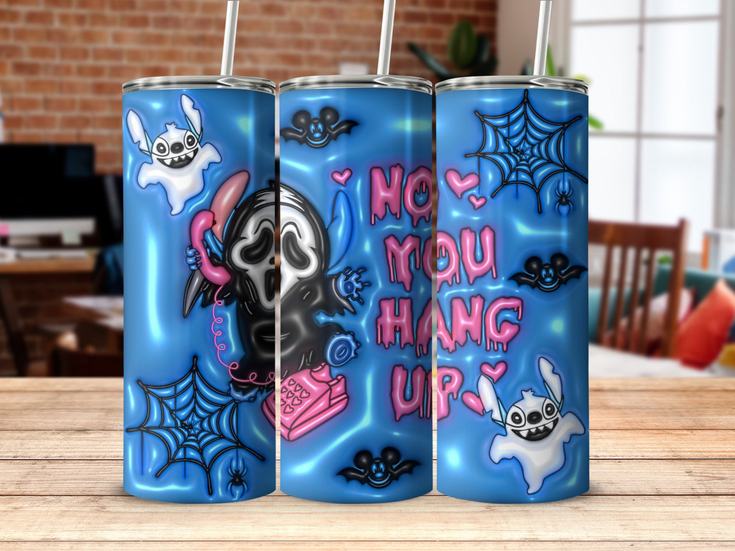 Spooky Ghost Design Insulated Tumbler For Halloween