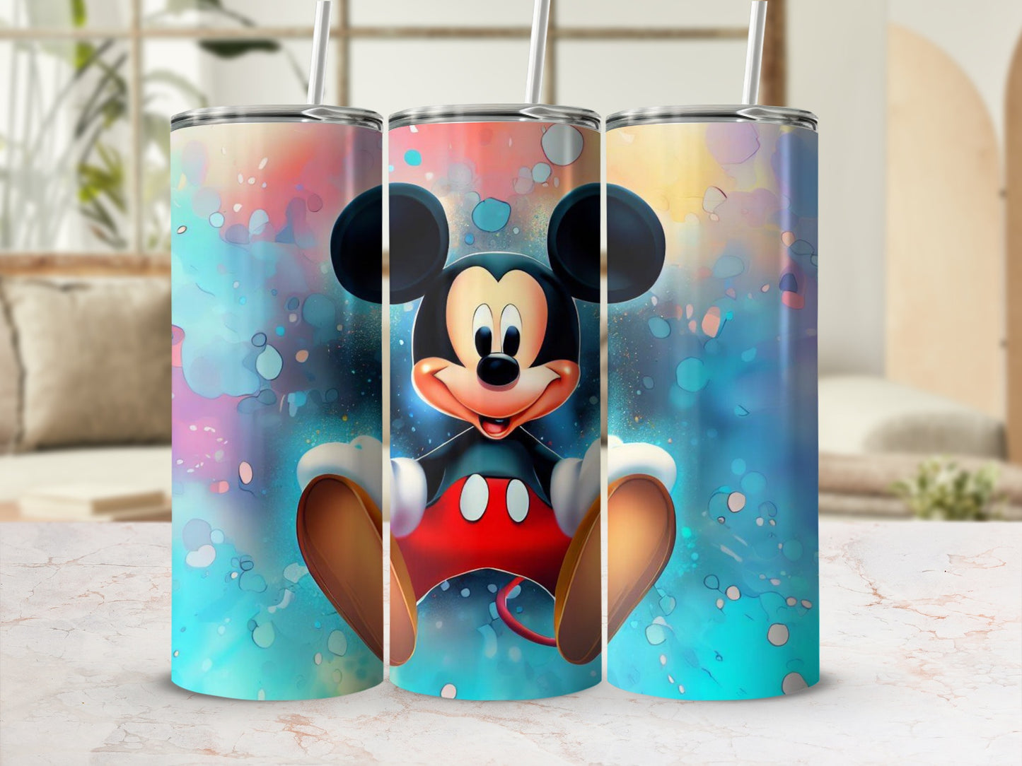 Colorful Mickey Mouse Design for Tumblers