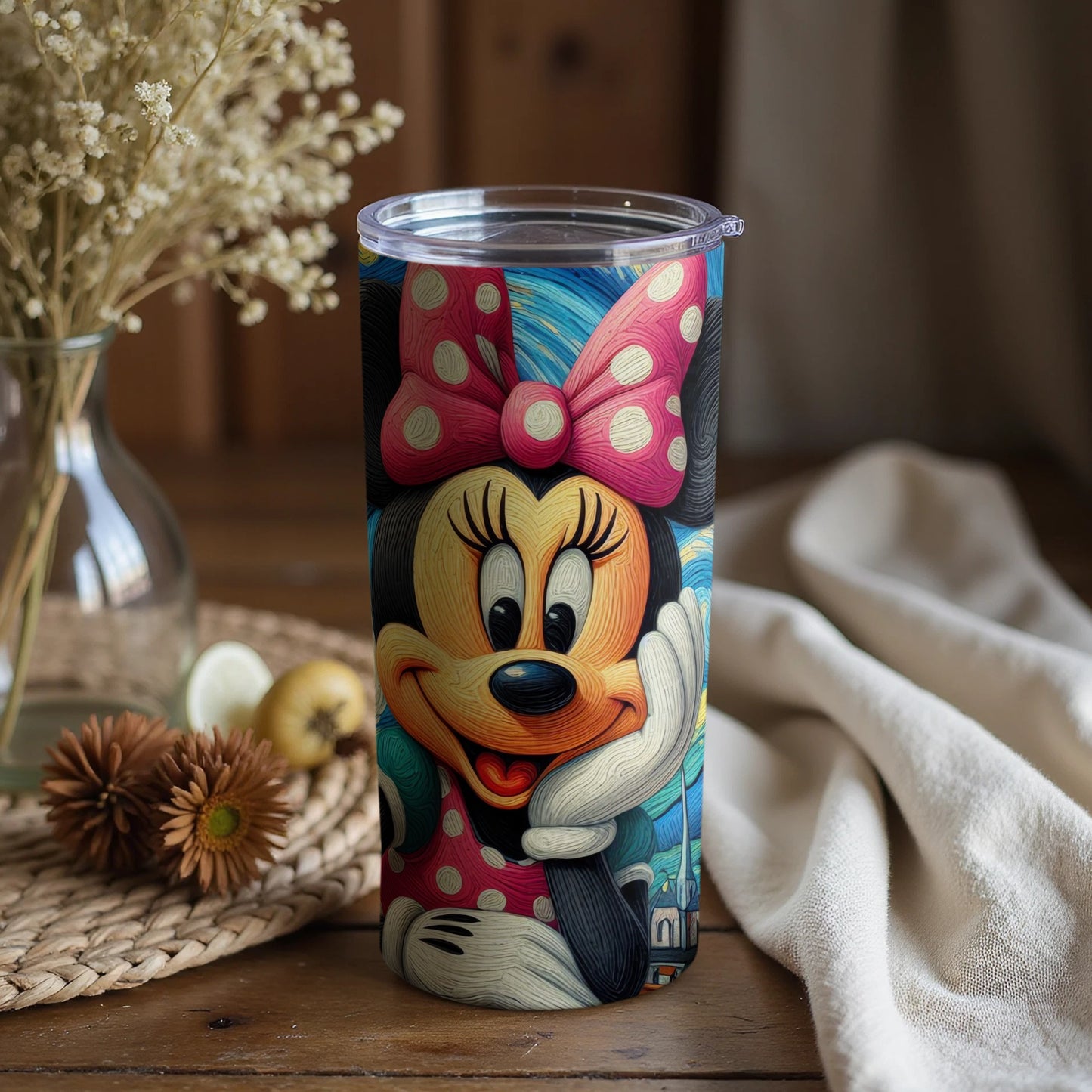 Minnie Mouse Travel Tumbler with Colorful Design