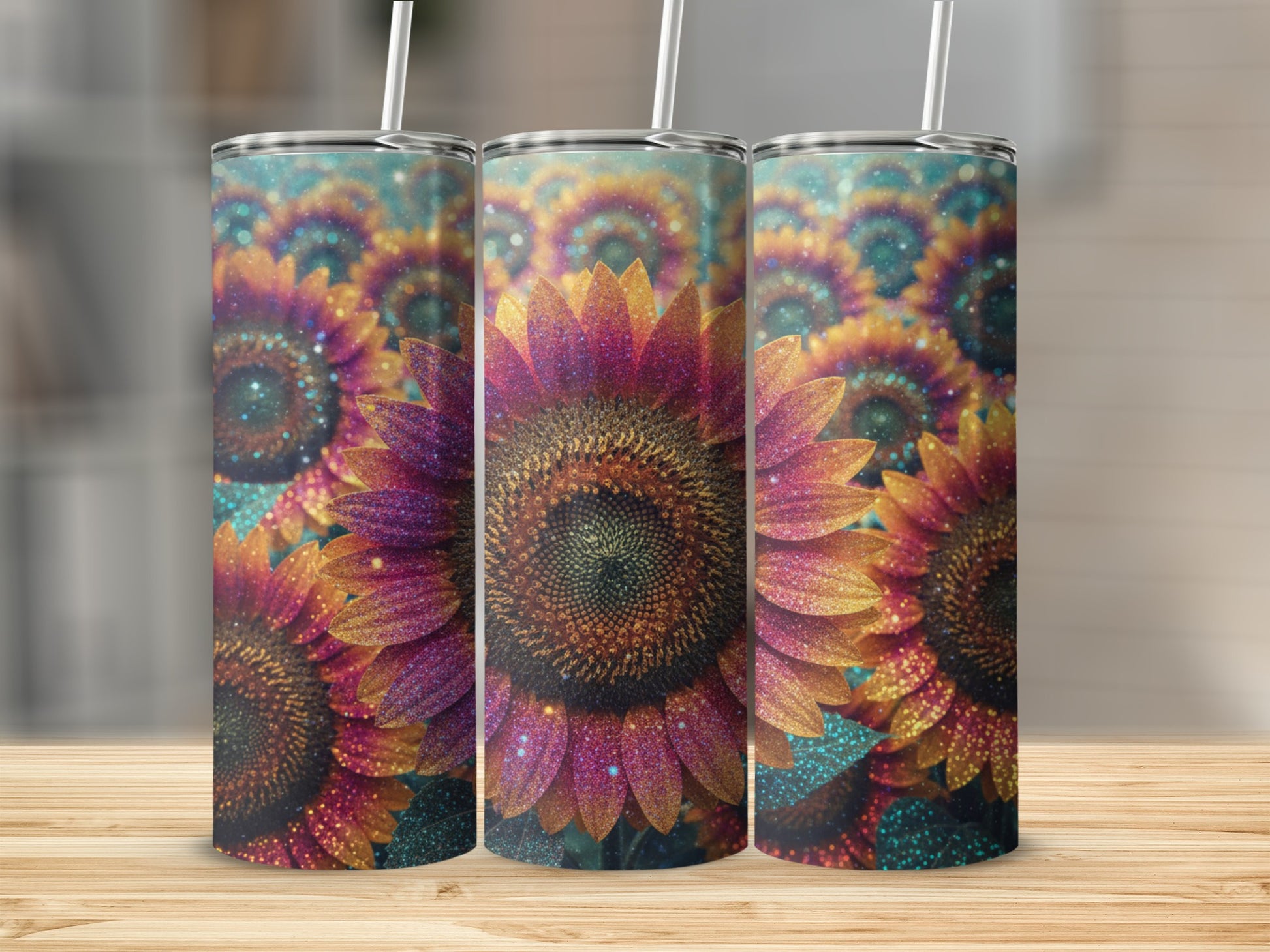Vibrant Sunflower Design Tall Tumbler for Beverages
