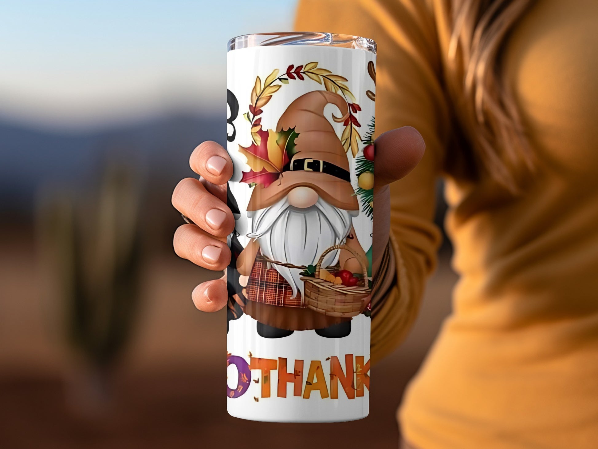Cute Thanksgiving Gnome Design Tumbler for Holiday Cheers