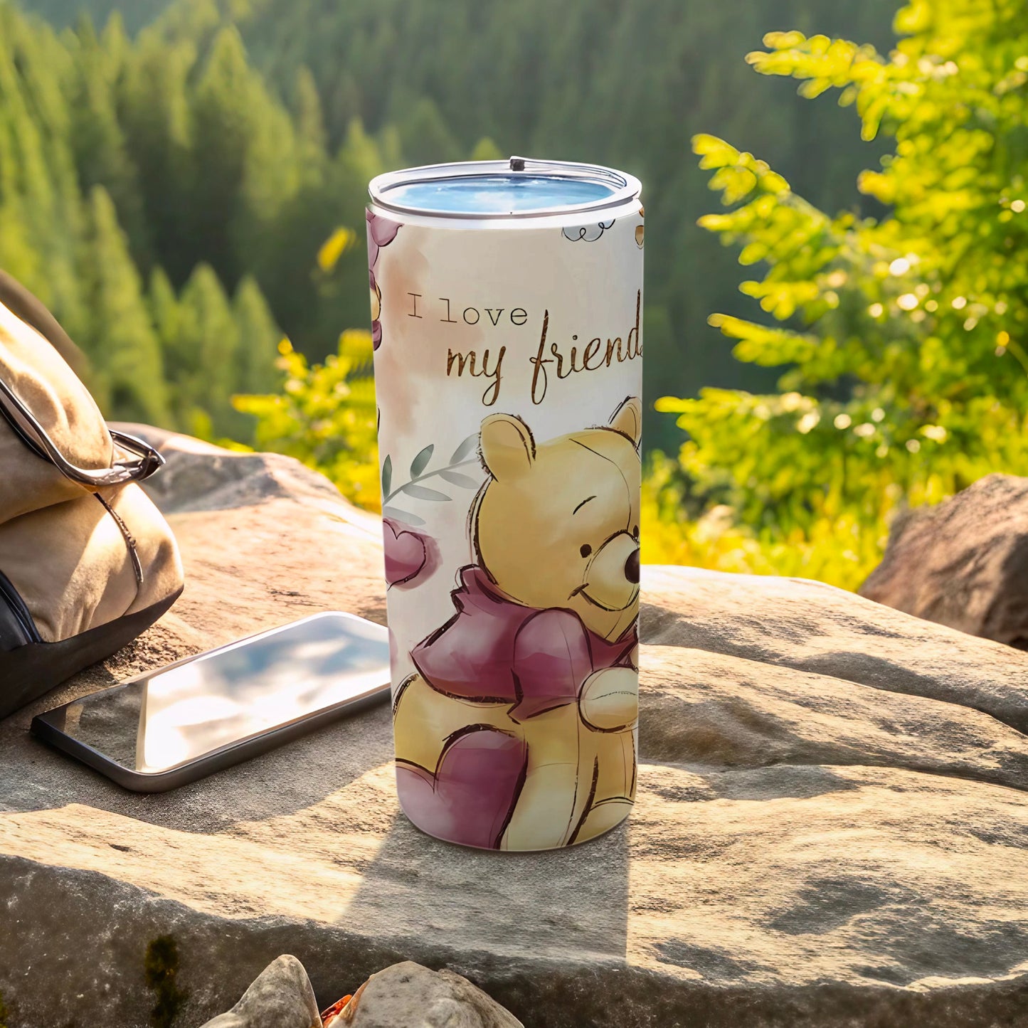 I Love My Friends with Winnie the Pooh tumbler product